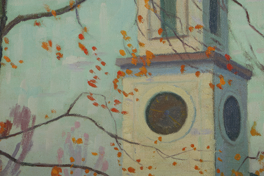 William Greason Oil Painting on Canvas "Church at Old Lyme"