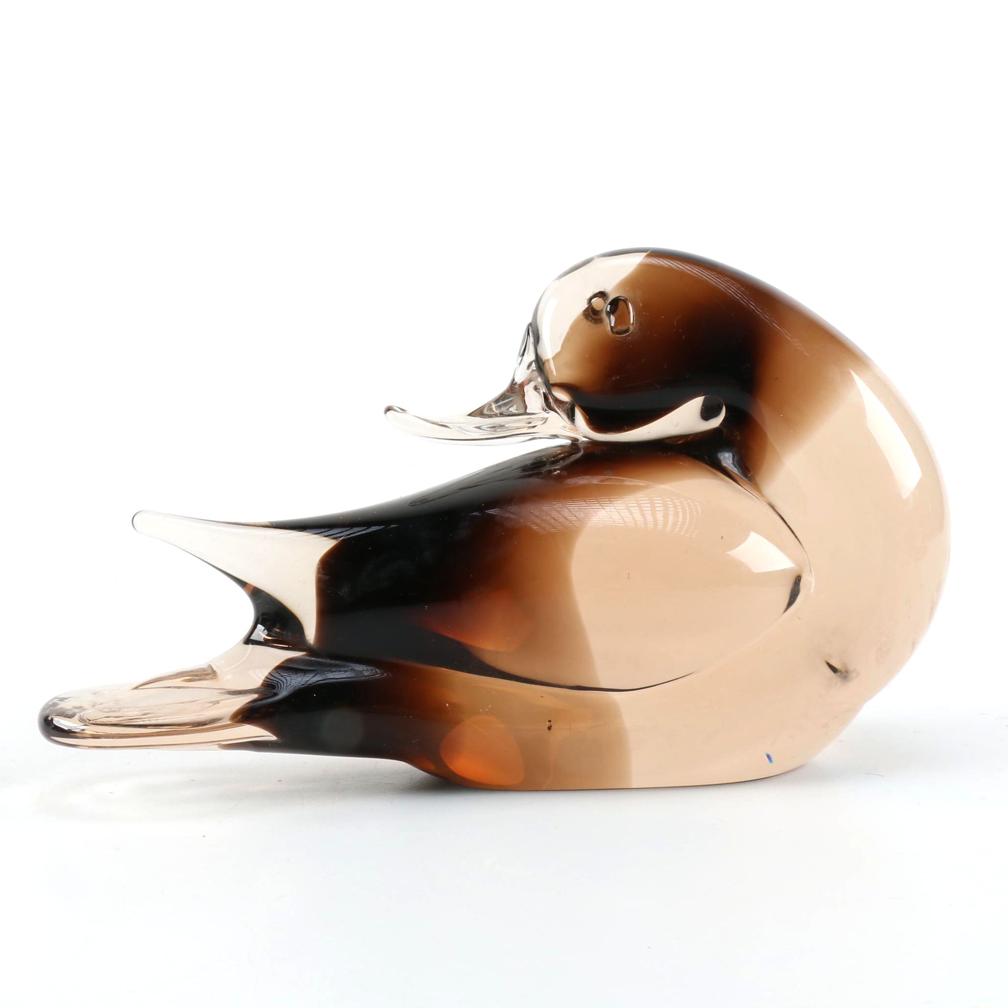 Artisan Crafted Murano Glass Duck Figurine