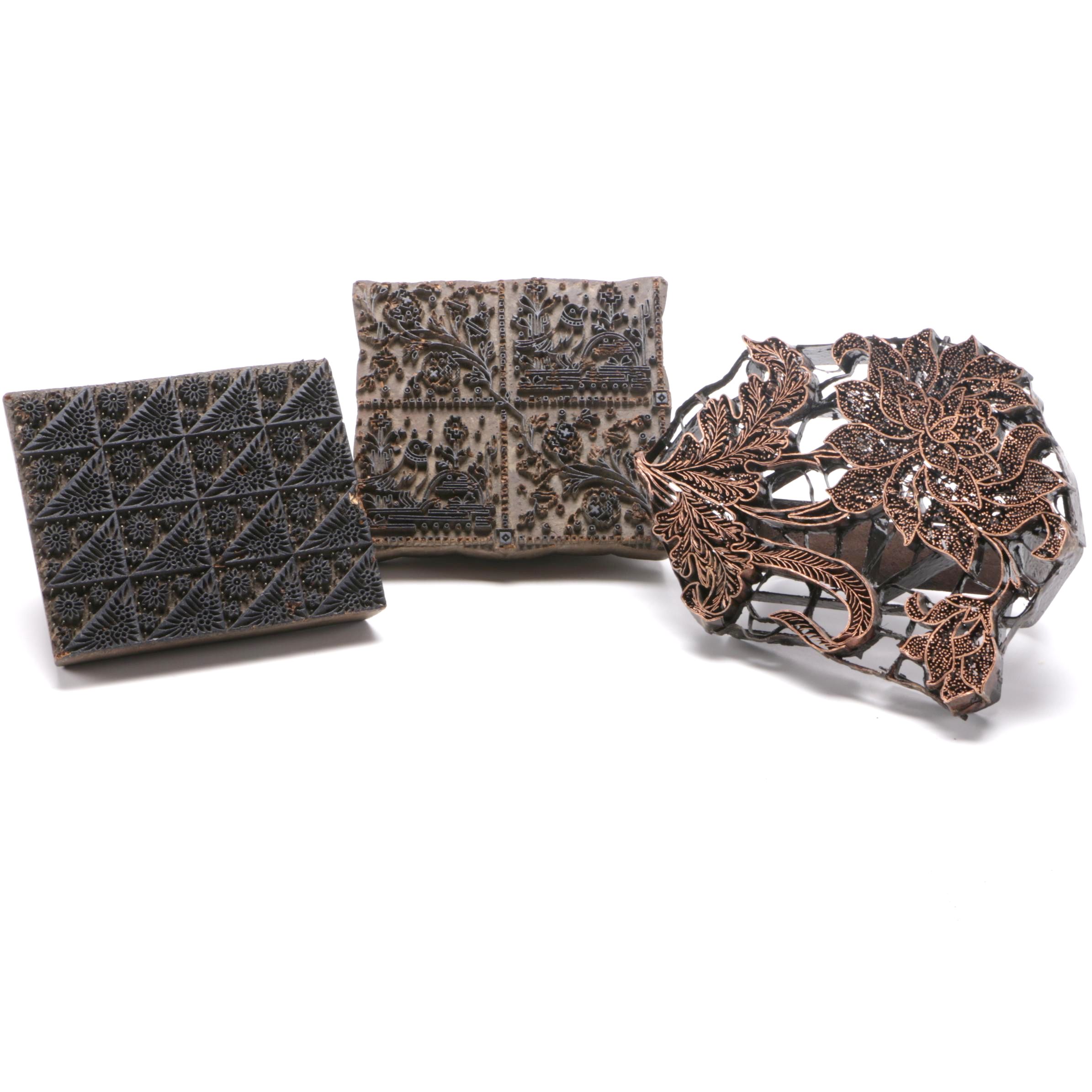 Wood-Block Printing Stamps and Metal Stamp