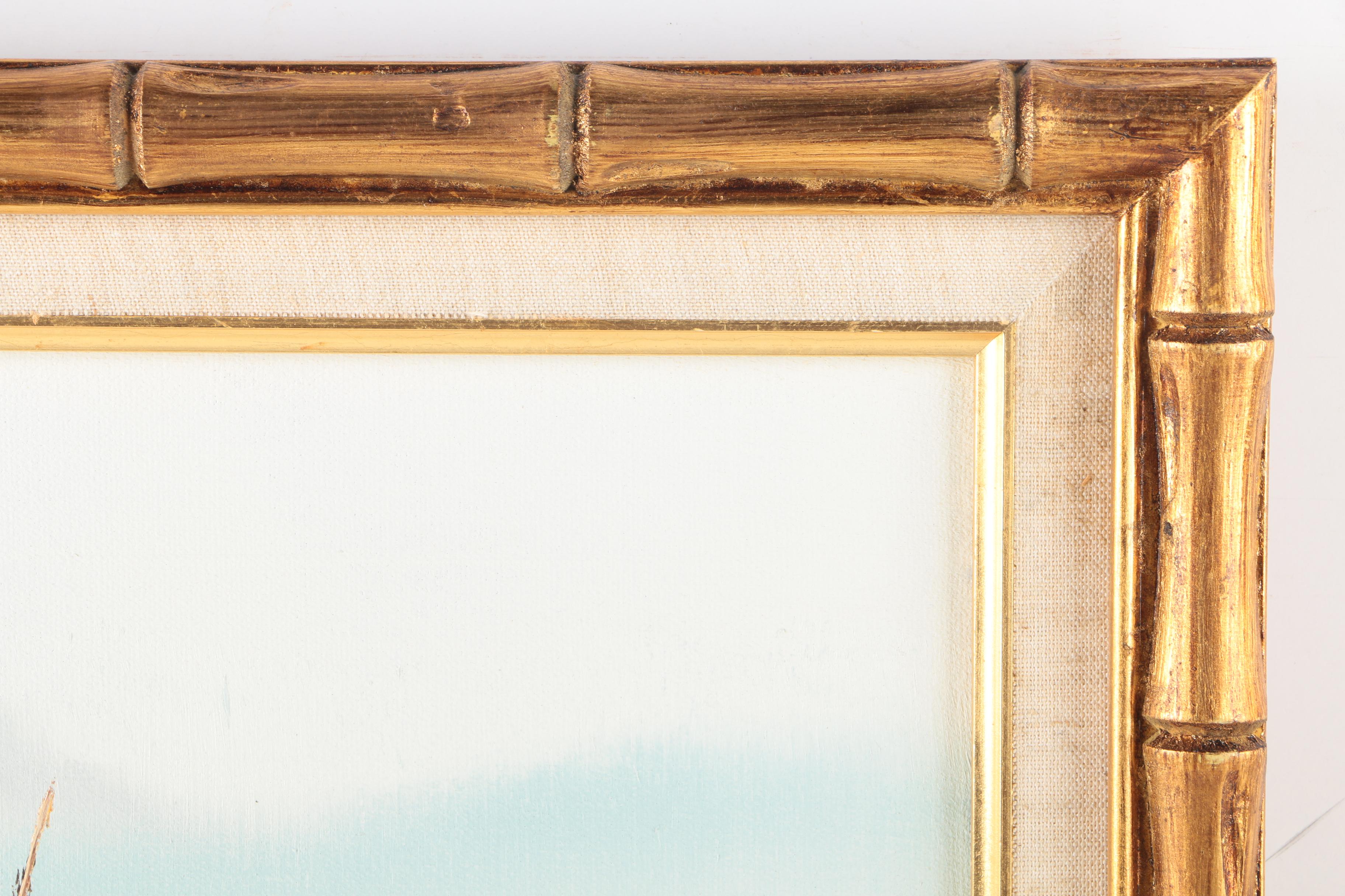 P. Wong Oil Paintings on Canvas of Chinese Boats