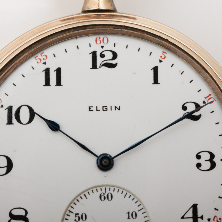 Antique 1917 Elgin Gold Filled Pocket Watch