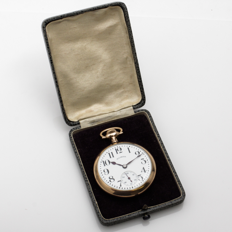 Vintage Illinois Watch Co. Gold Filled Pocket Watch