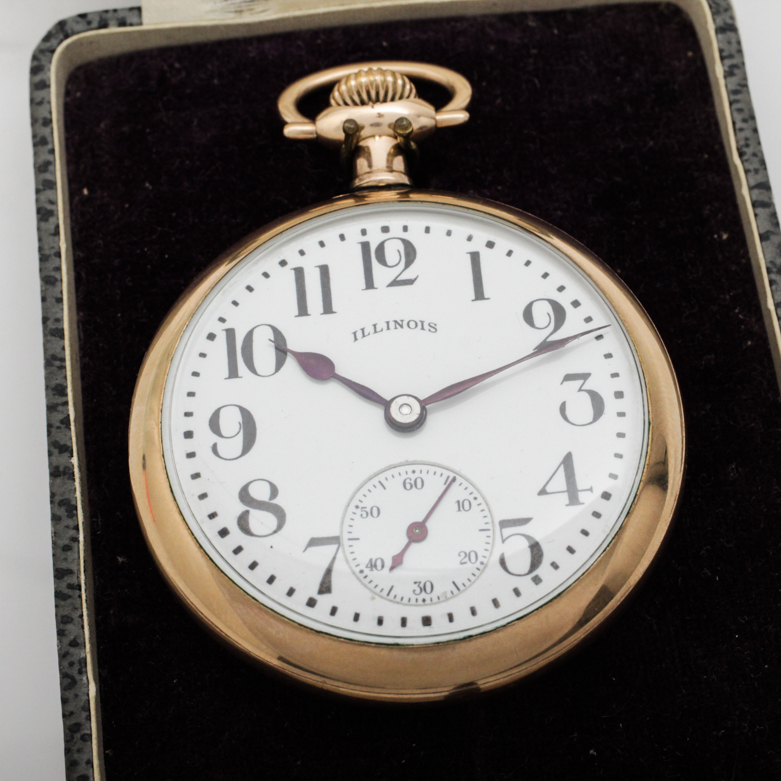 Vintage Illinois Watch Co. Gold Filled Pocket Watch