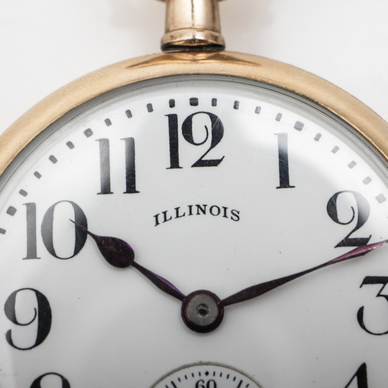 Vintage Illinois Watch Co. Gold Filled Pocket Watch