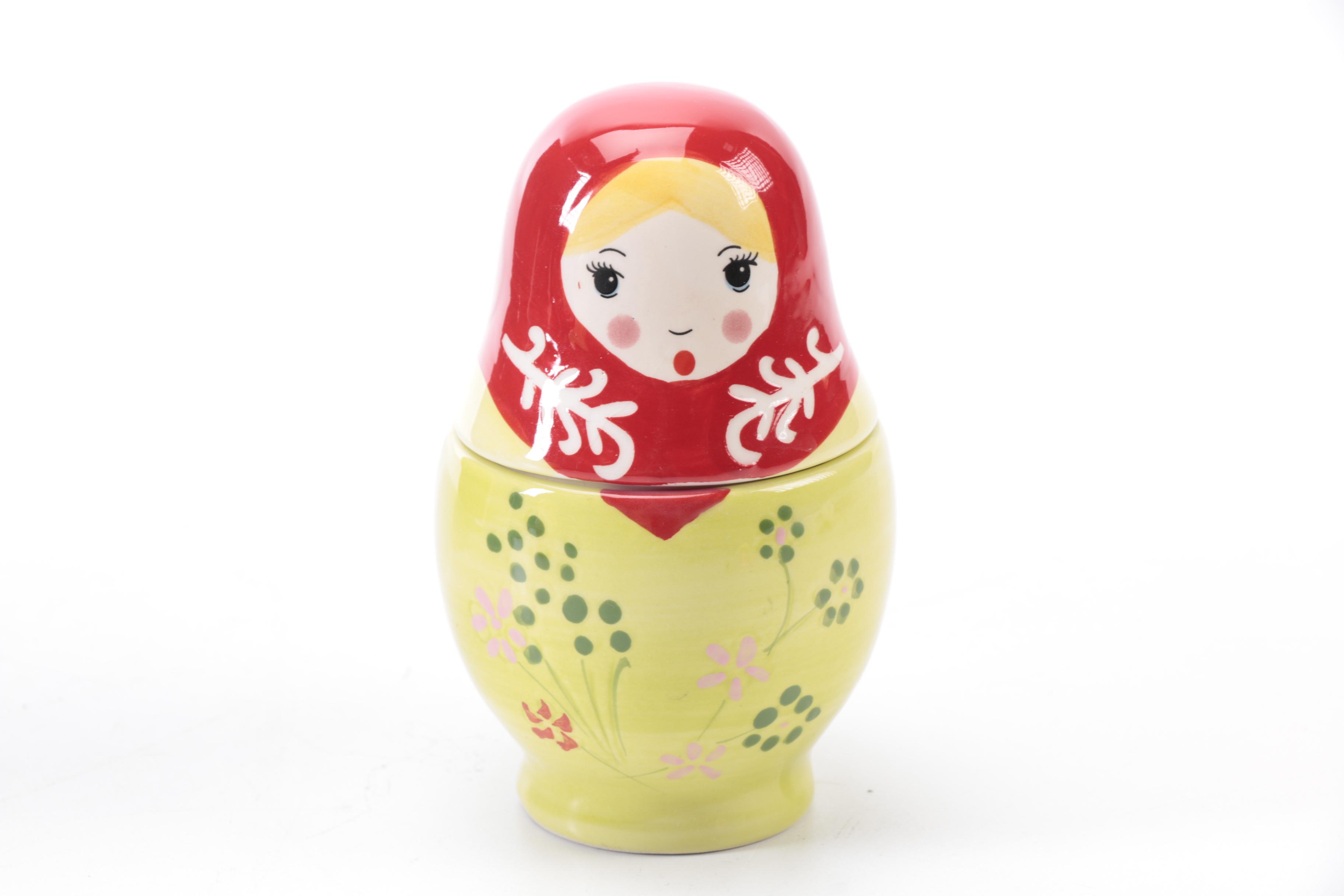 World Market Nesting Doll With Measuring Cups