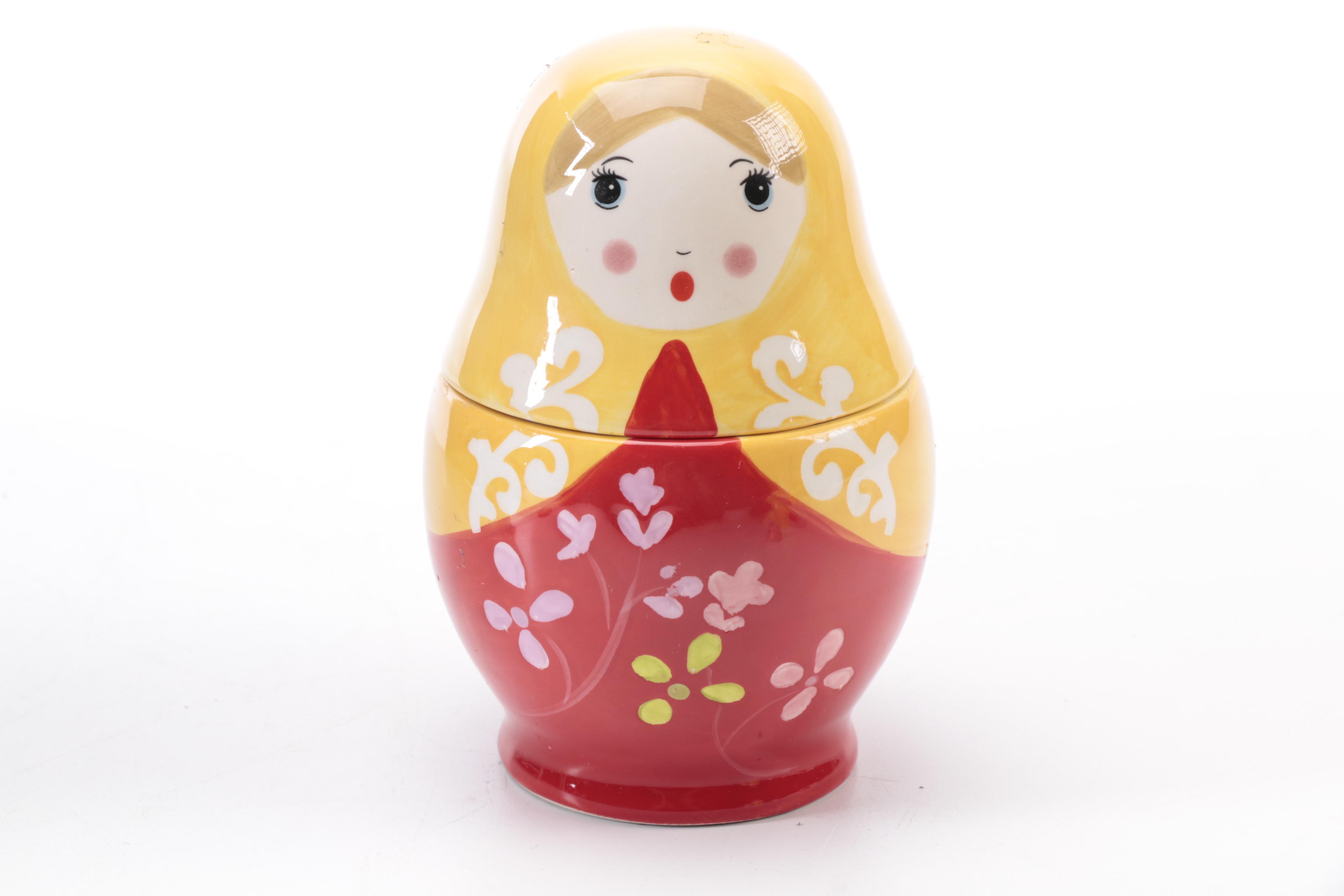 World Market Nesting Doll With Measuring Cups