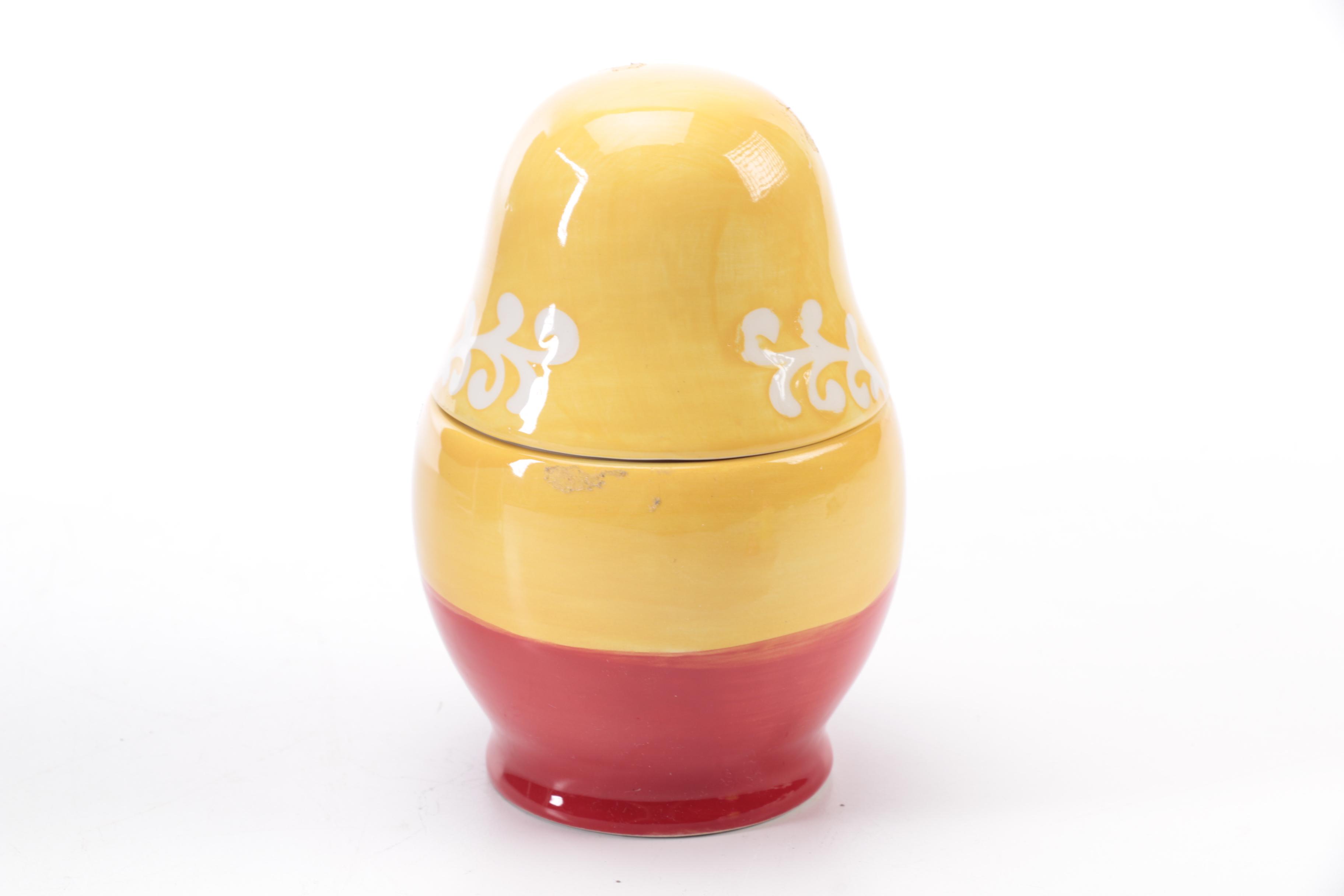 World Market Nesting Doll With Measuring Cups