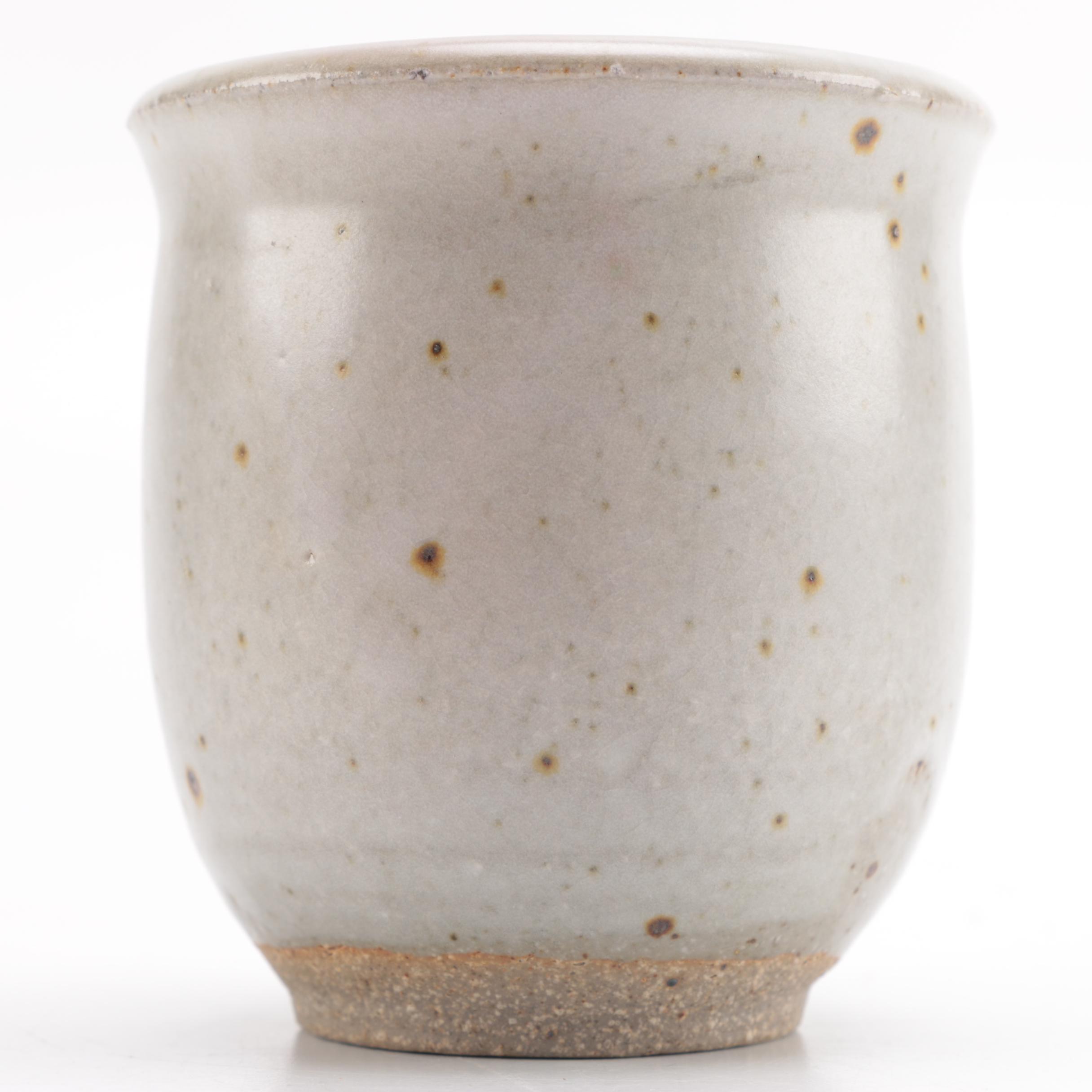 Ted Prehn Sculputral Vase and Speckled Stoneware Vase