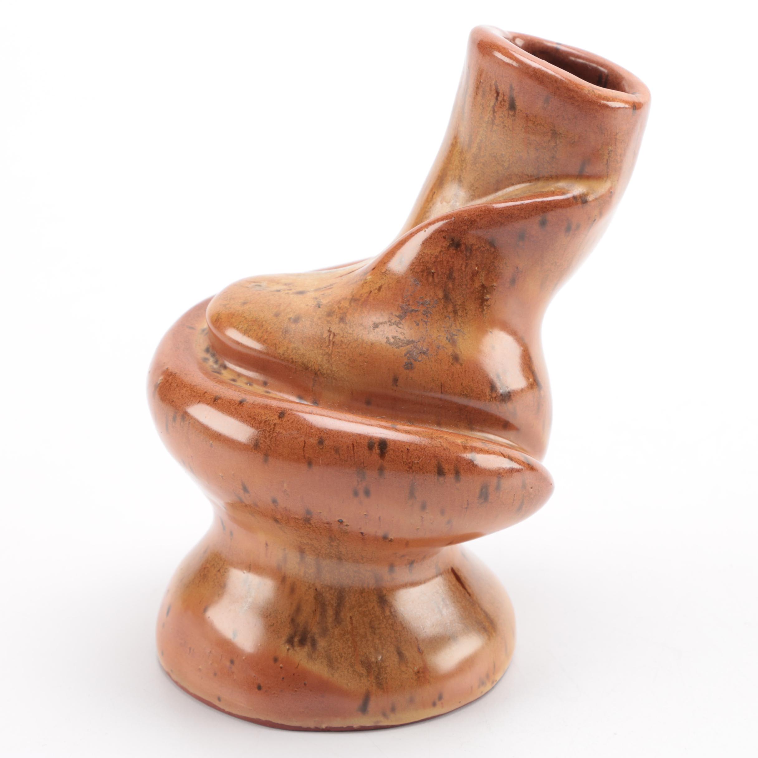 Ted Prehn Sculputral Vase and Speckled Stoneware Vase