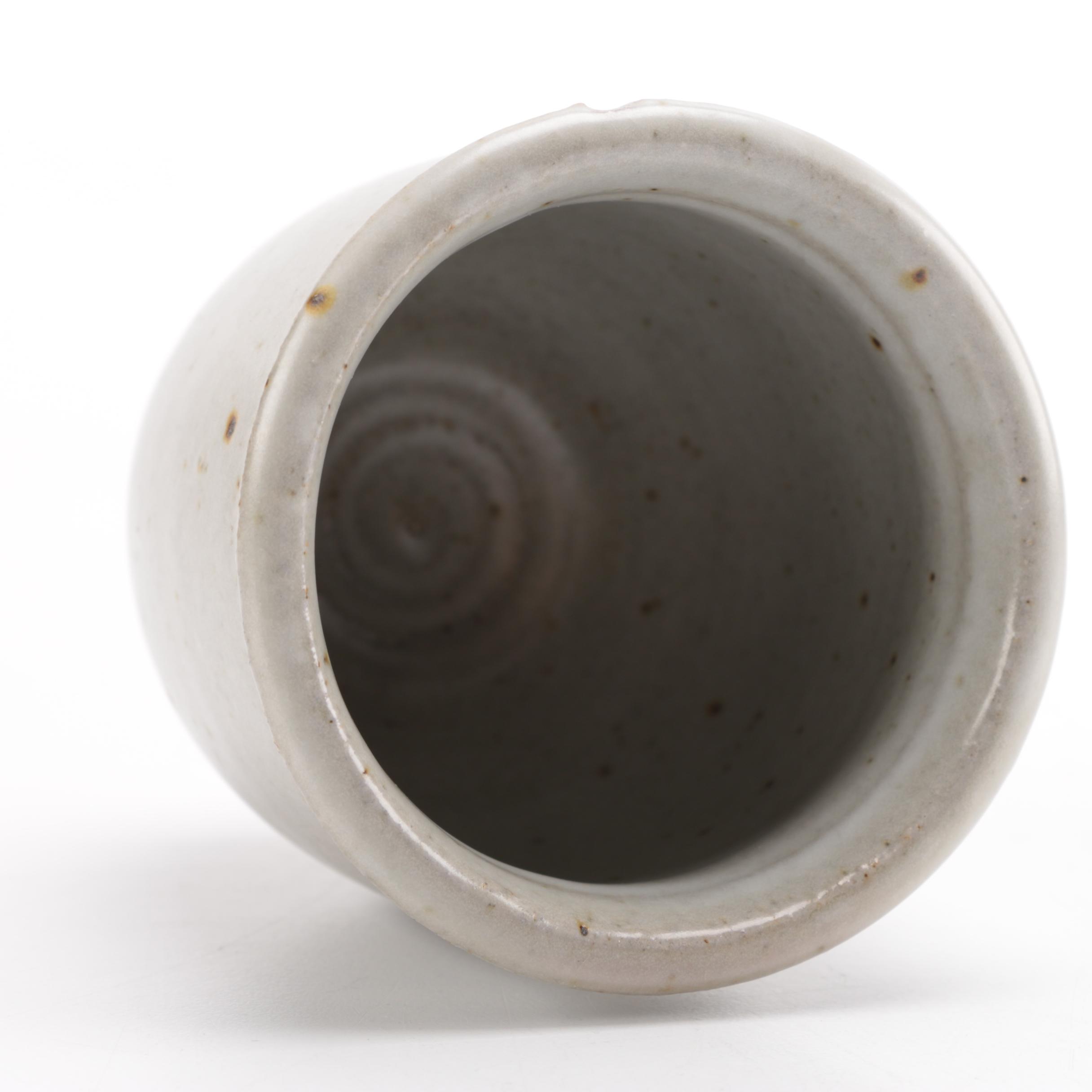 Ted Prehn Sculputral Vase and Speckled Stoneware Vase