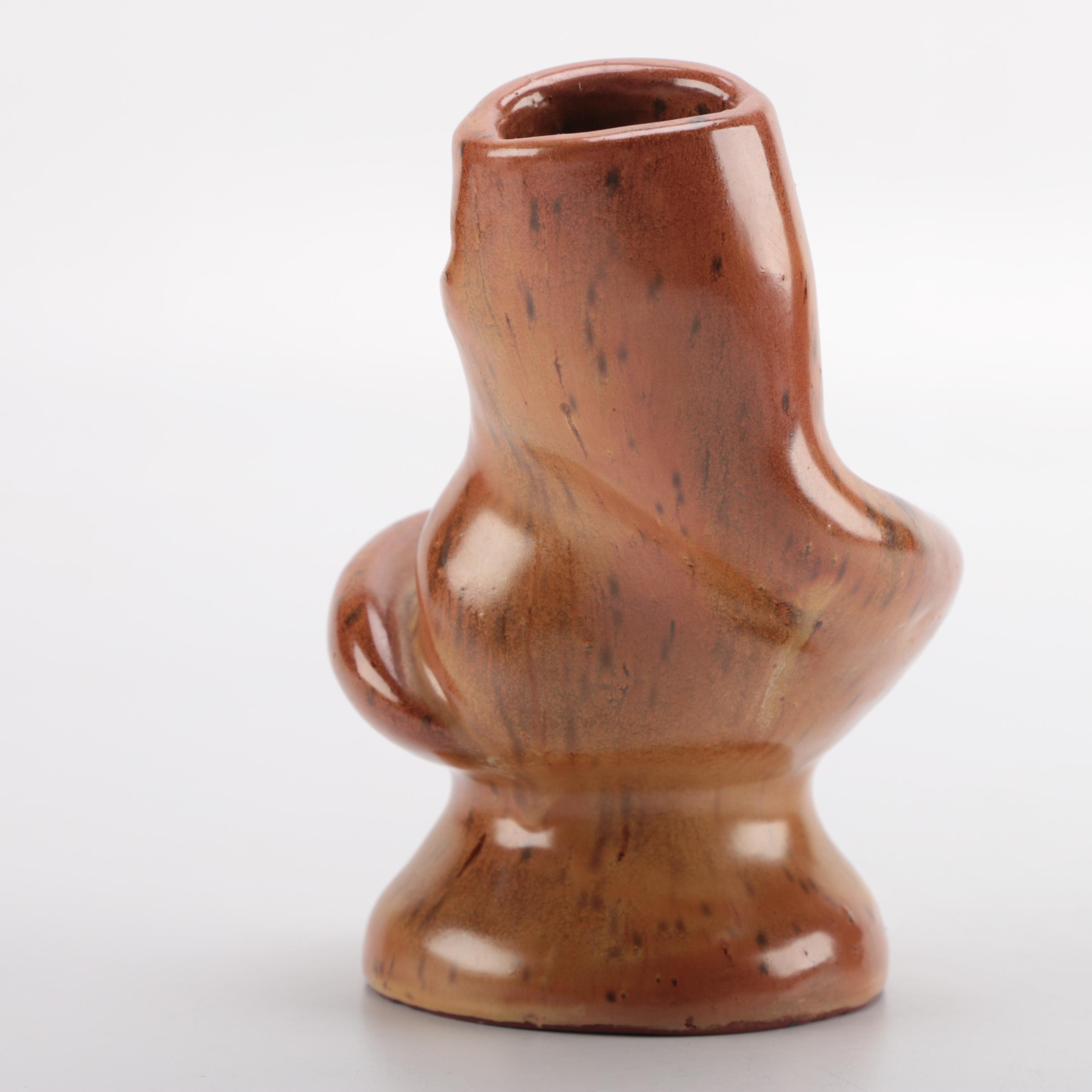 Ted Prehn Sculputral Vase and Speckled Stoneware Vase