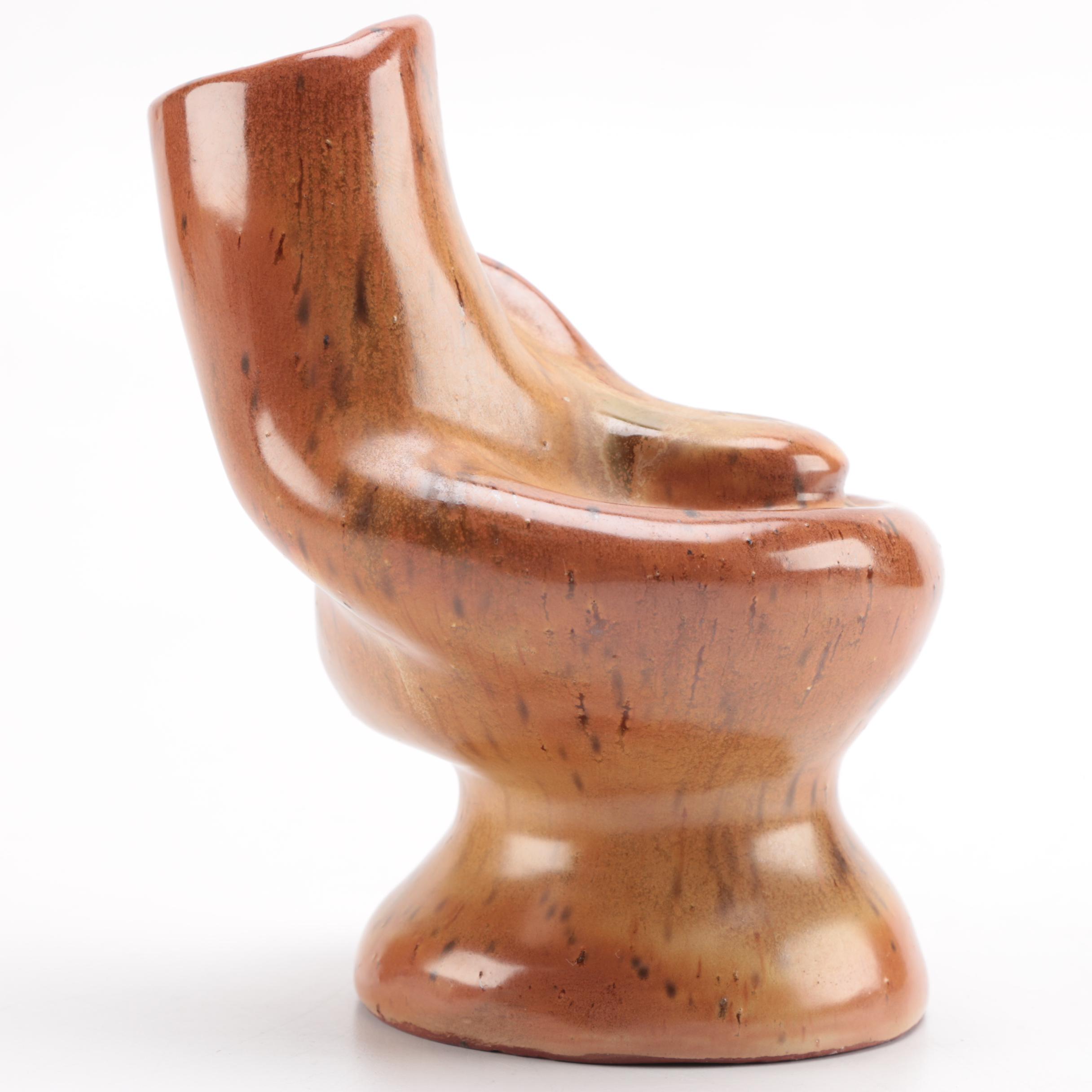 Ted Prehn Sculputral Vase and Speckled Stoneware Vase