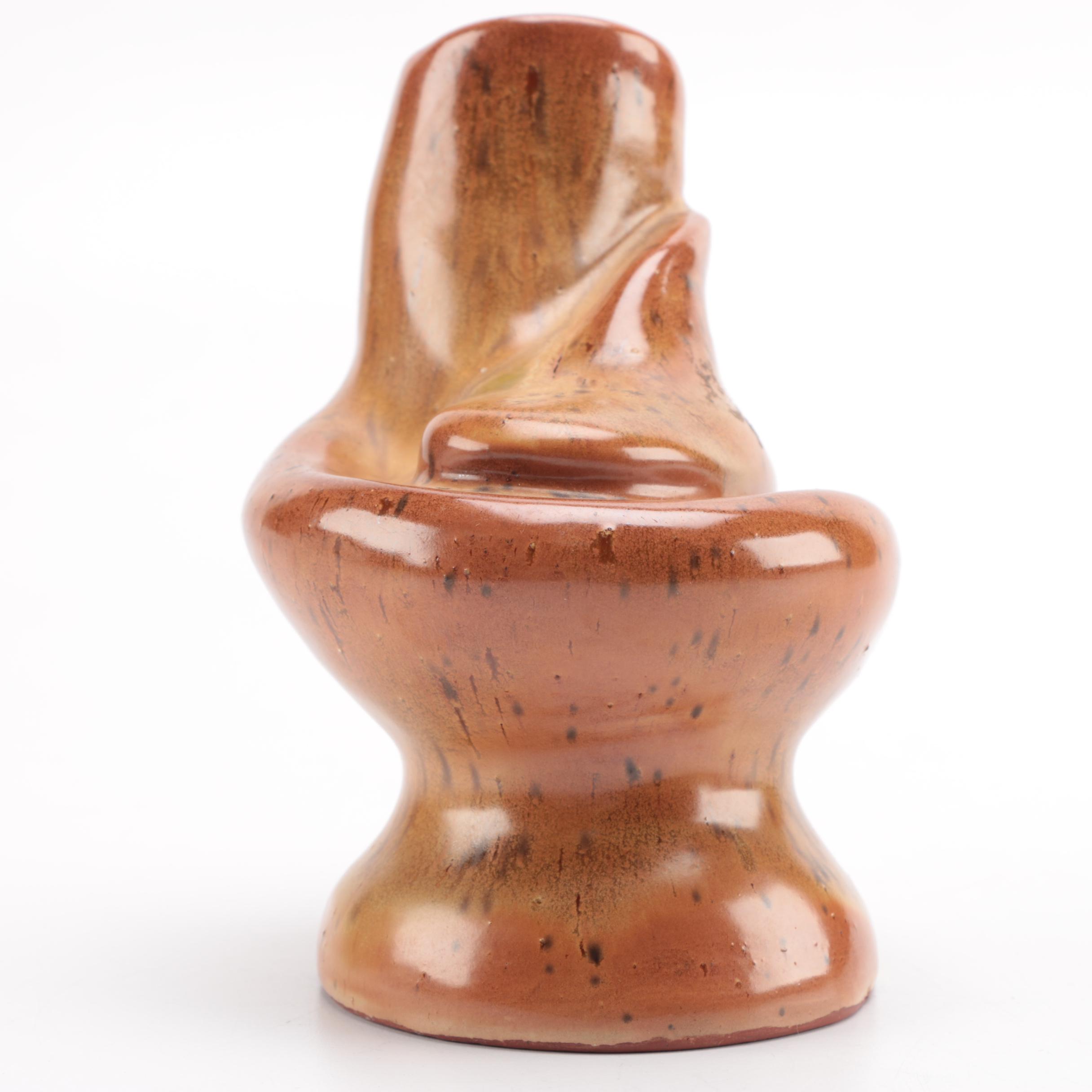 Ted Prehn Sculputral Vase and Speckled Stoneware Vase