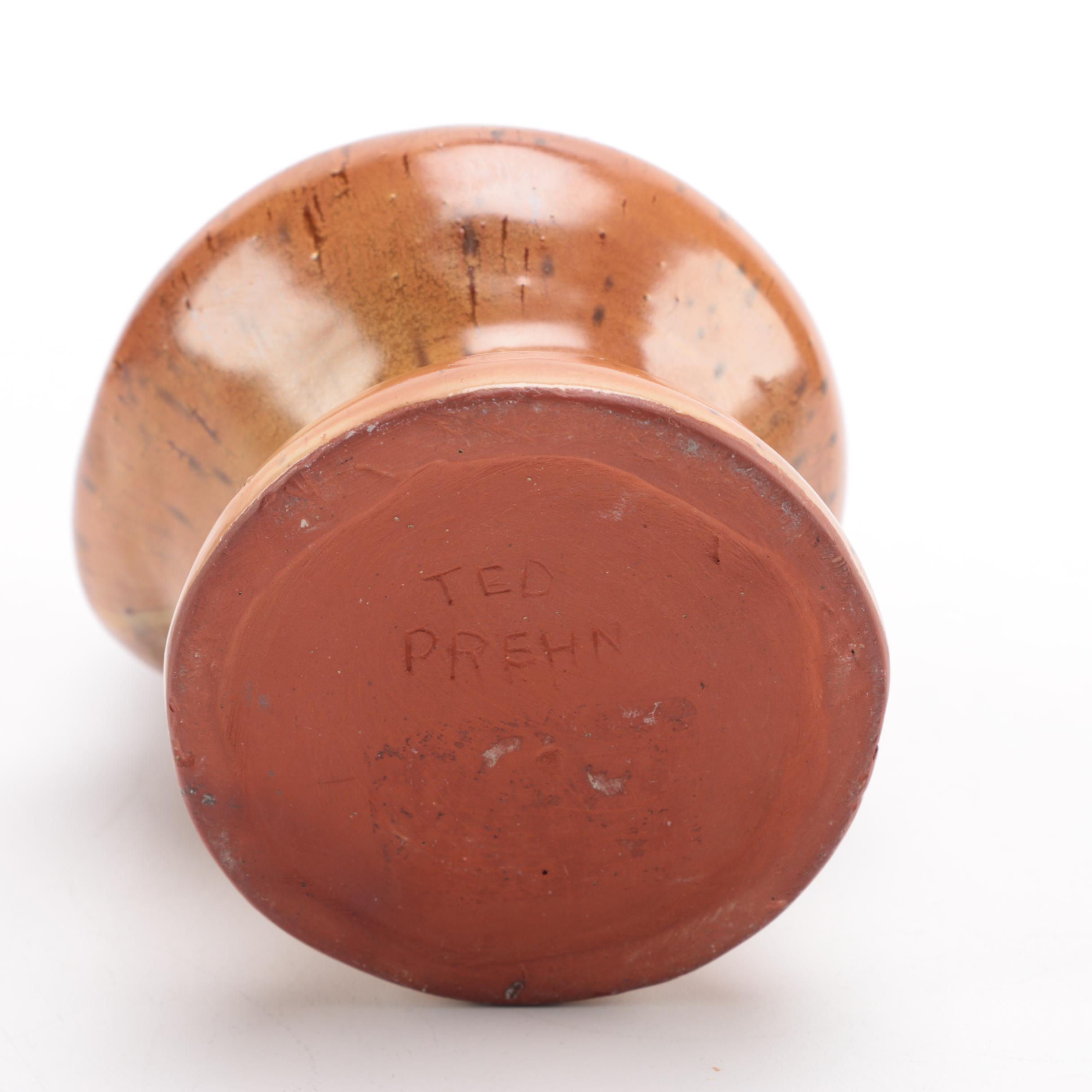 Ted Prehn Sculputral Vase and Speckled Stoneware Vase