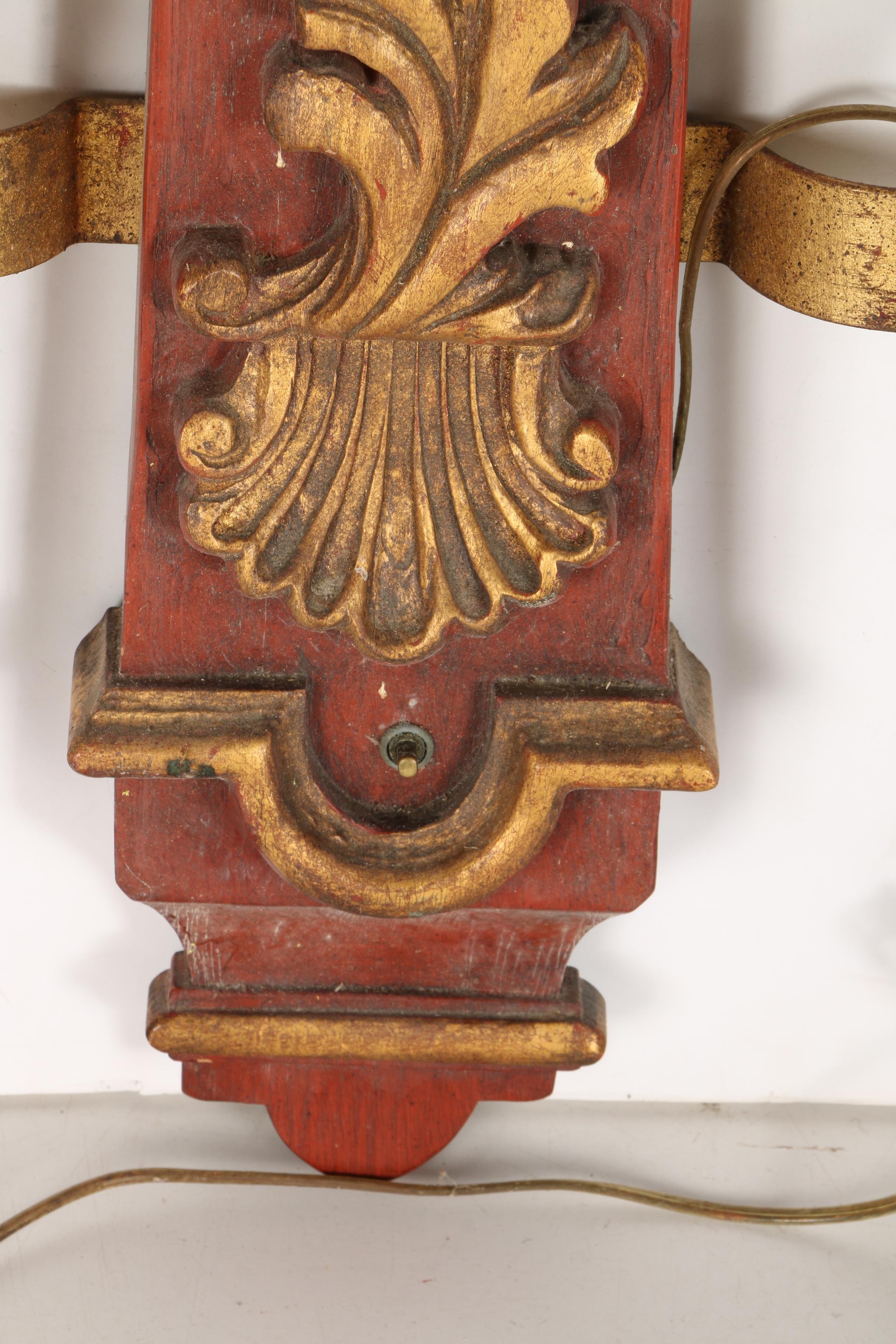 Wooden Candle Style Wall Sconce Lamp