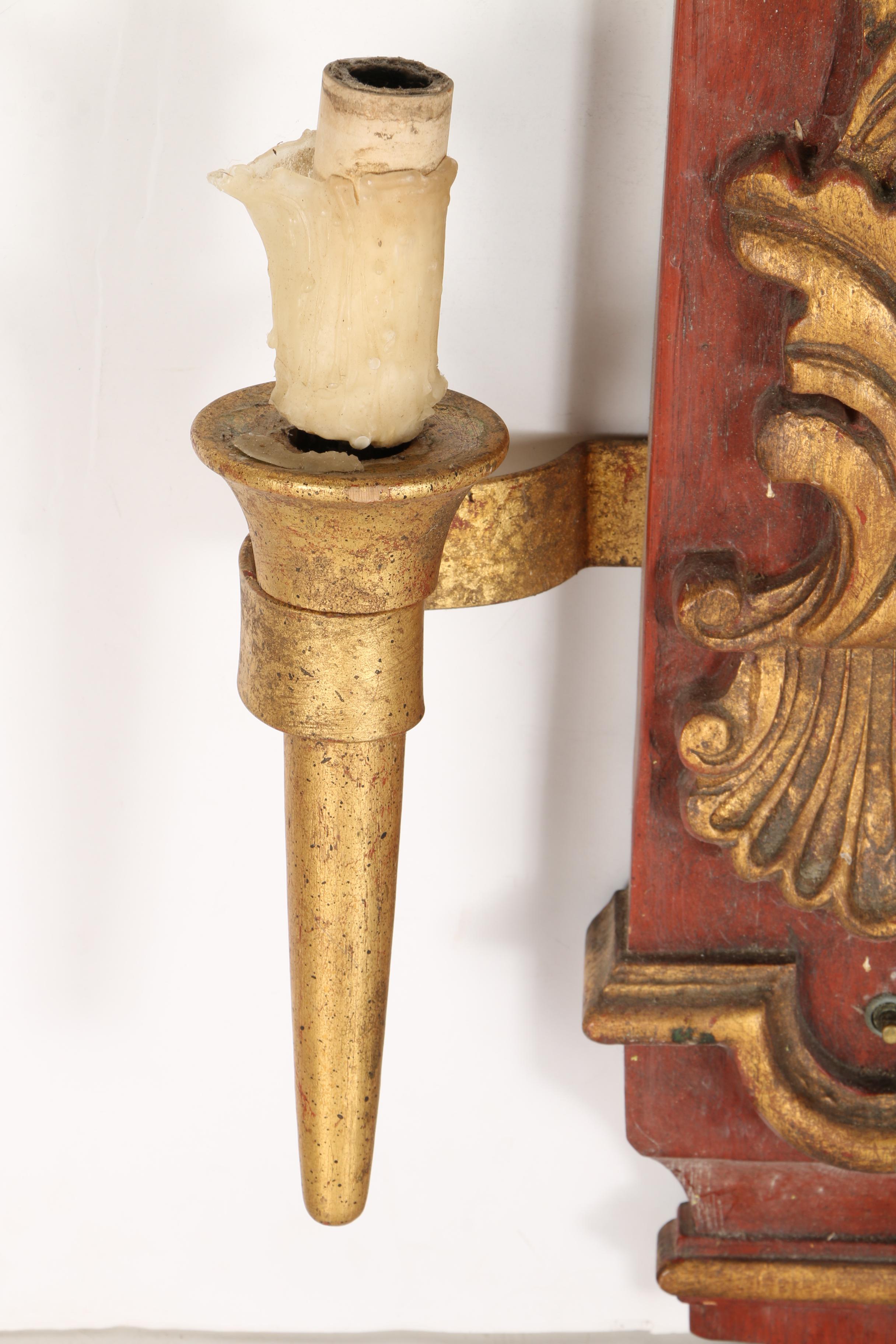 Wooden Candle Style Wall Sconce Lamp