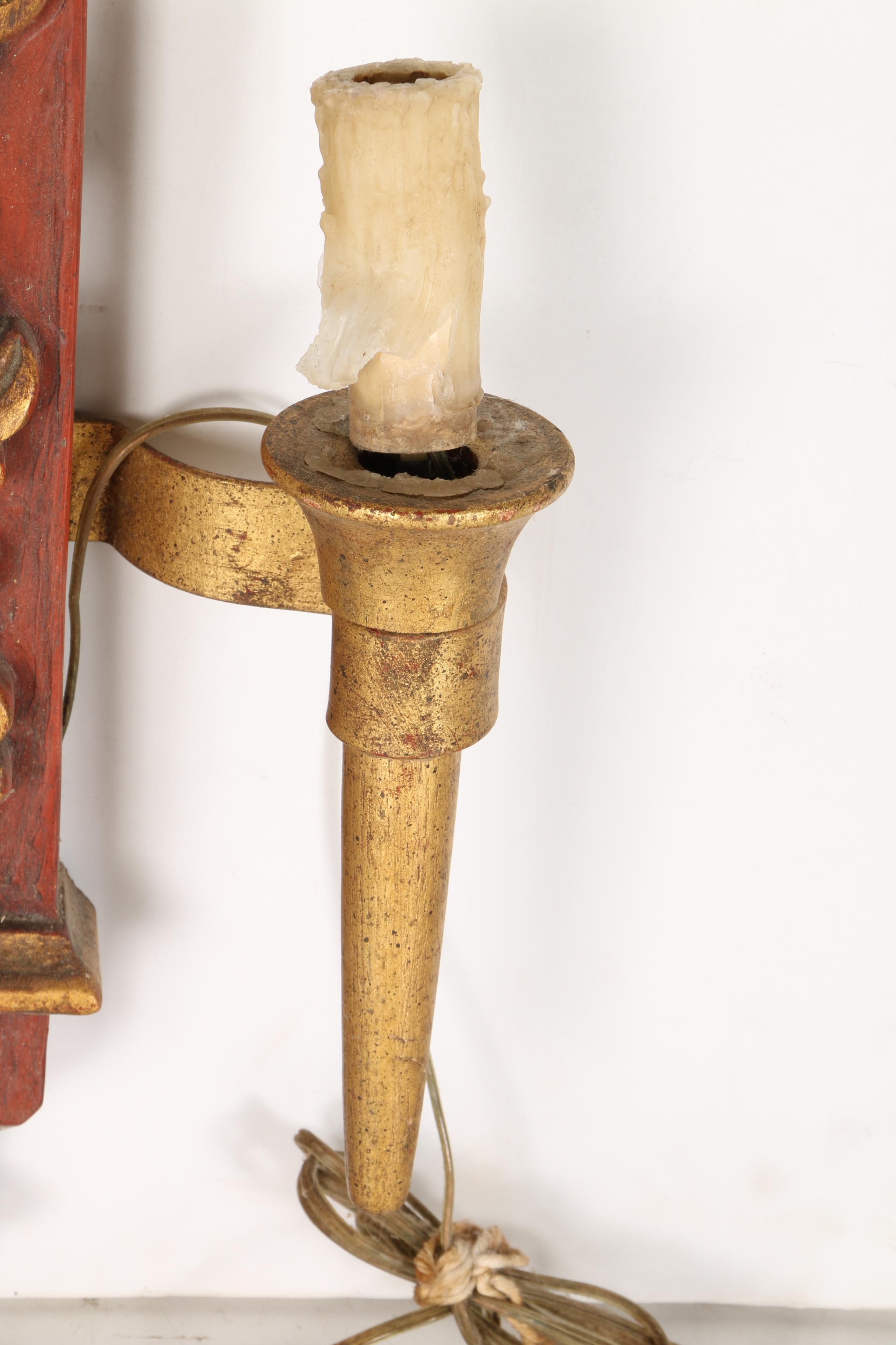 Wooden Candle Style Wall Sconce Lamp