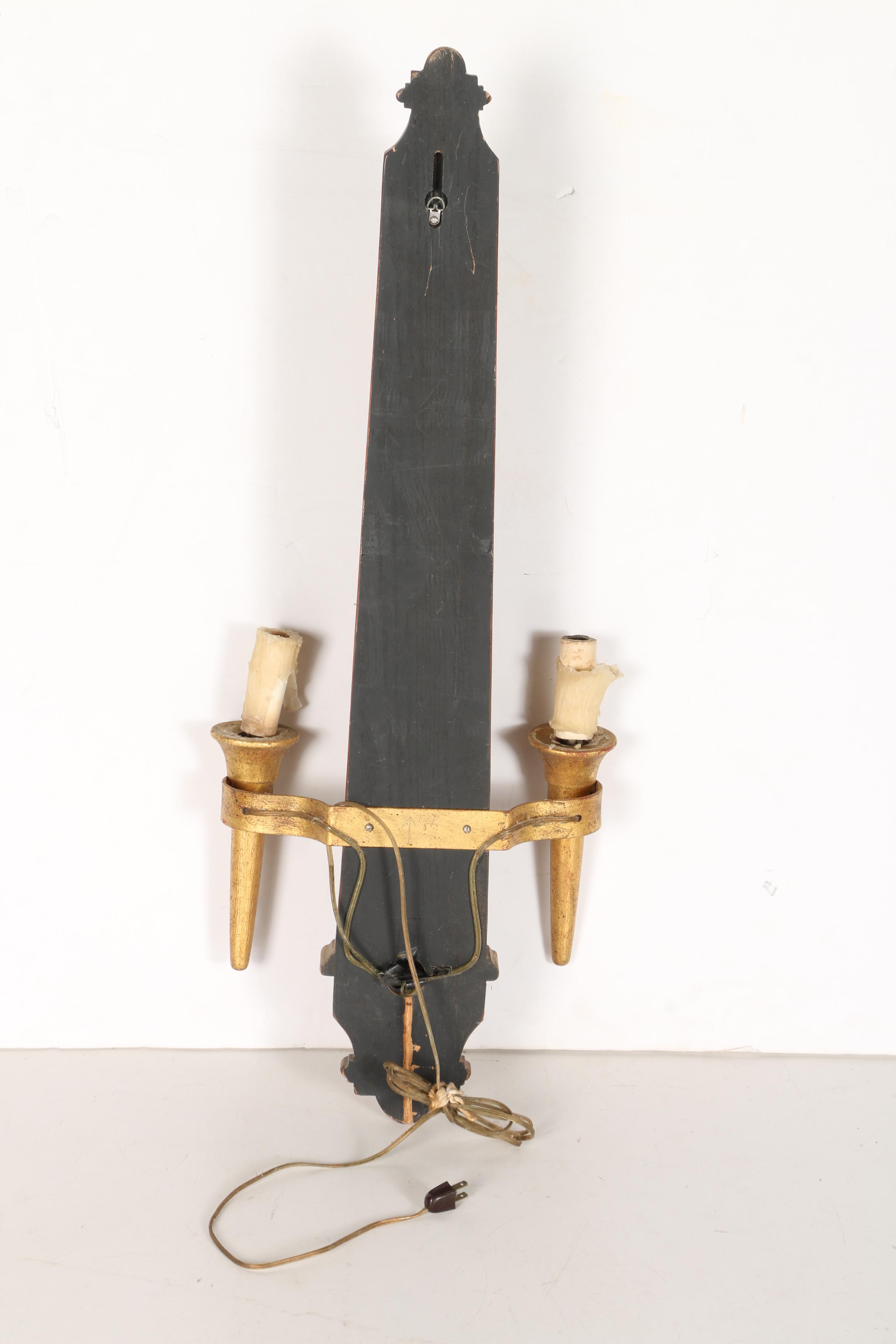 Wooden Candle Style Wall Sconce Lamp