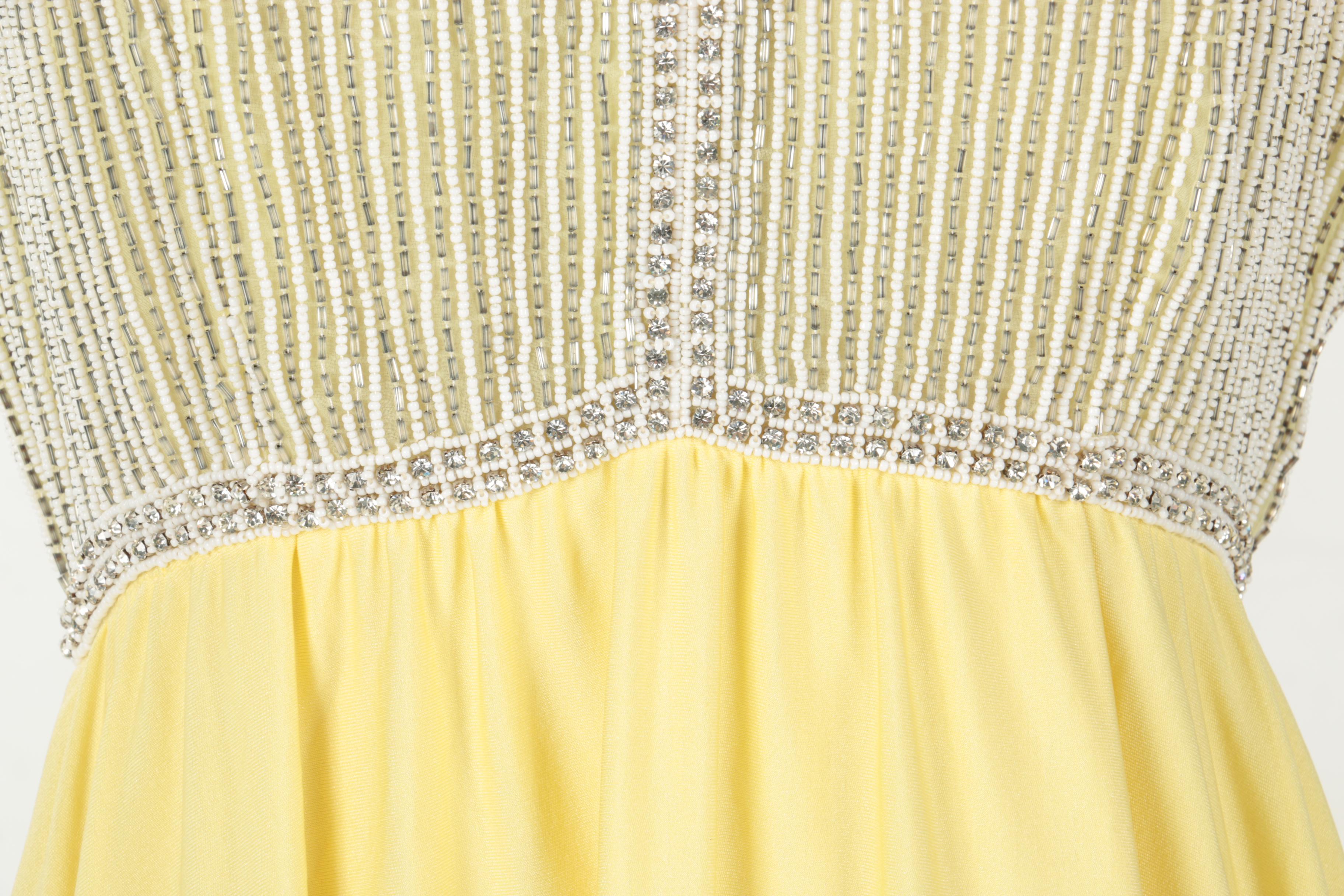 Yellow Beaded Dress by Victoria Royal Ltd.