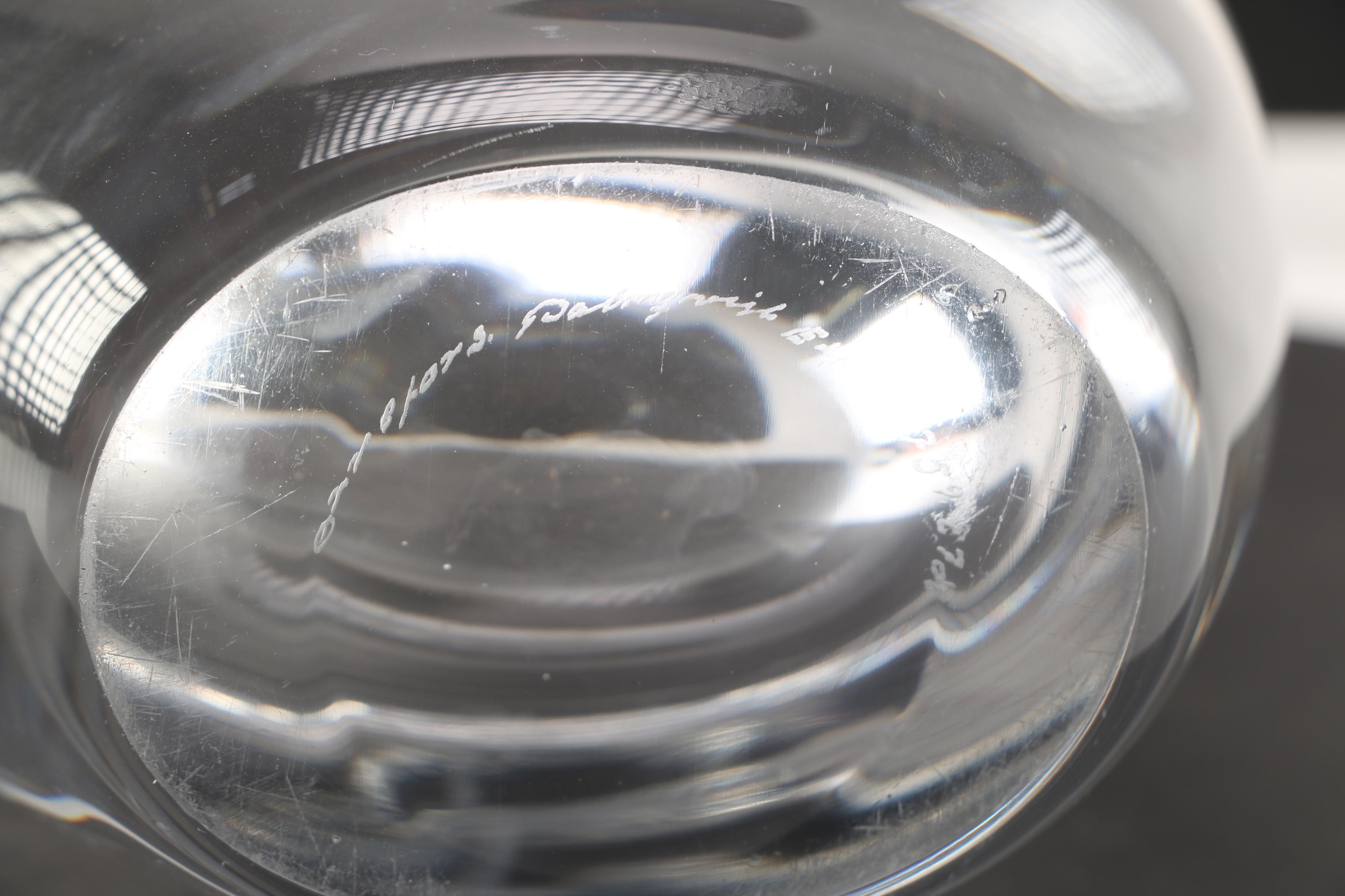 Orrefors Geese Pattern Etched Crystal Vase