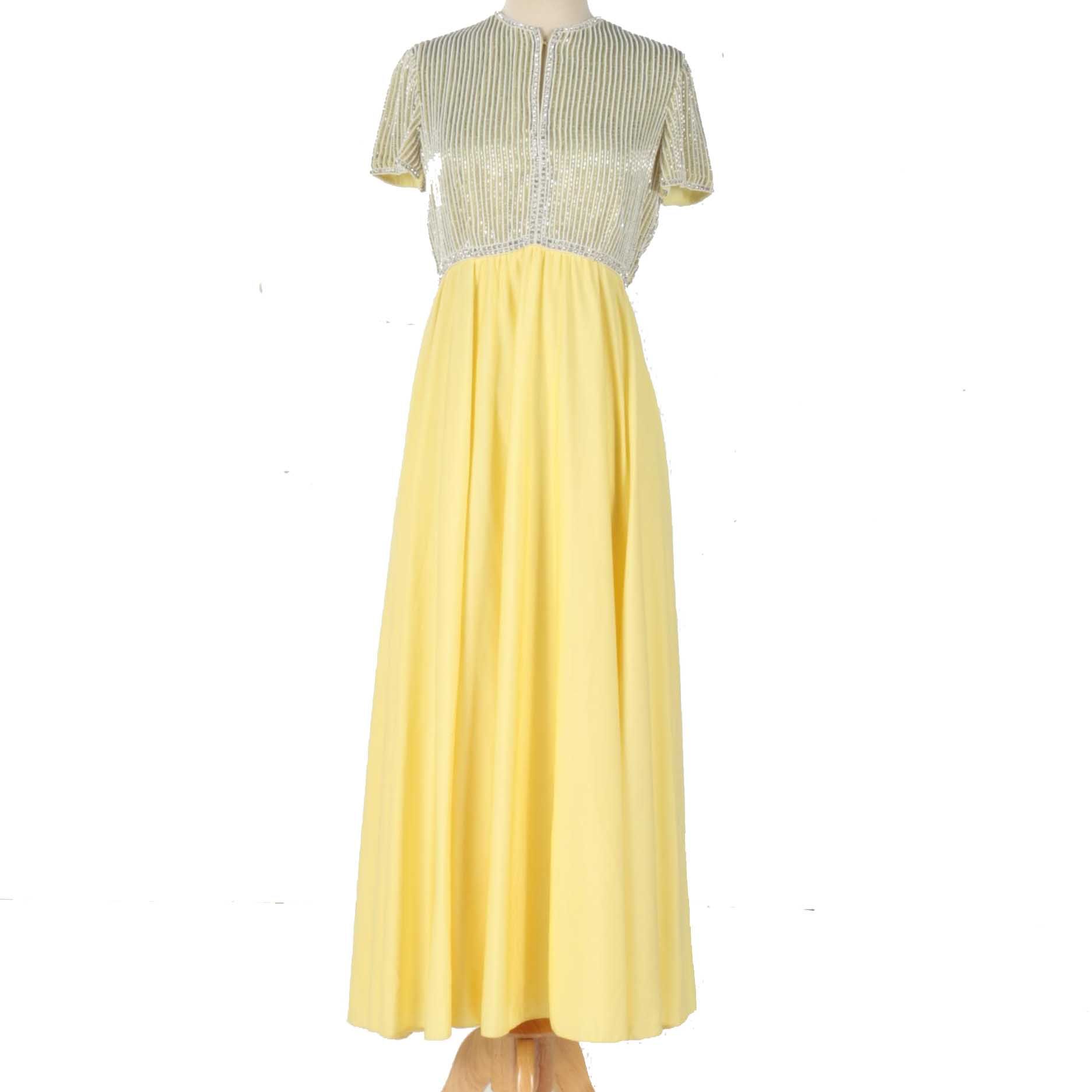 Yellow Beaded Dress by Victoria Royal Ltd.