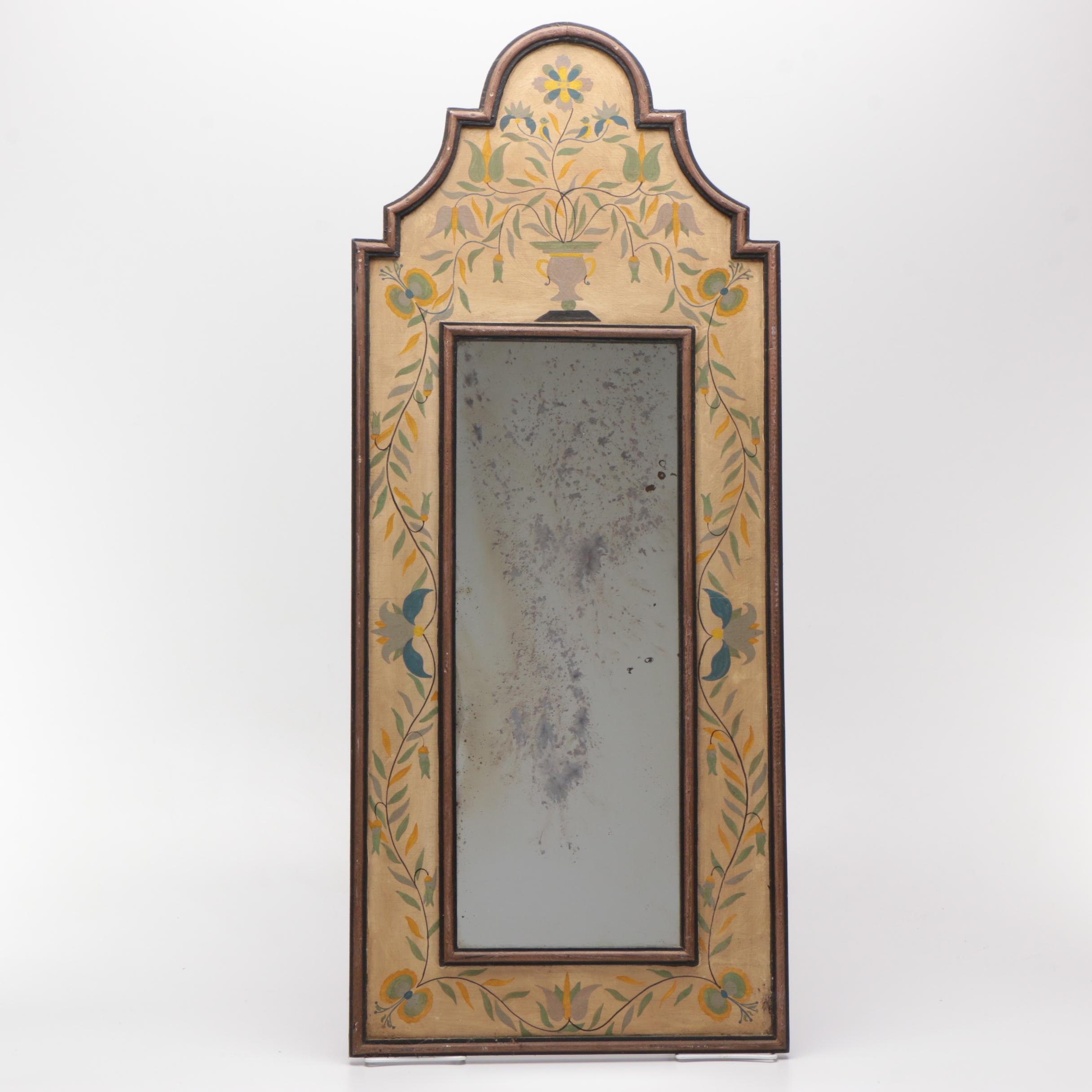 Vintage Chapman Hand Painted Wooden Wall Mirror