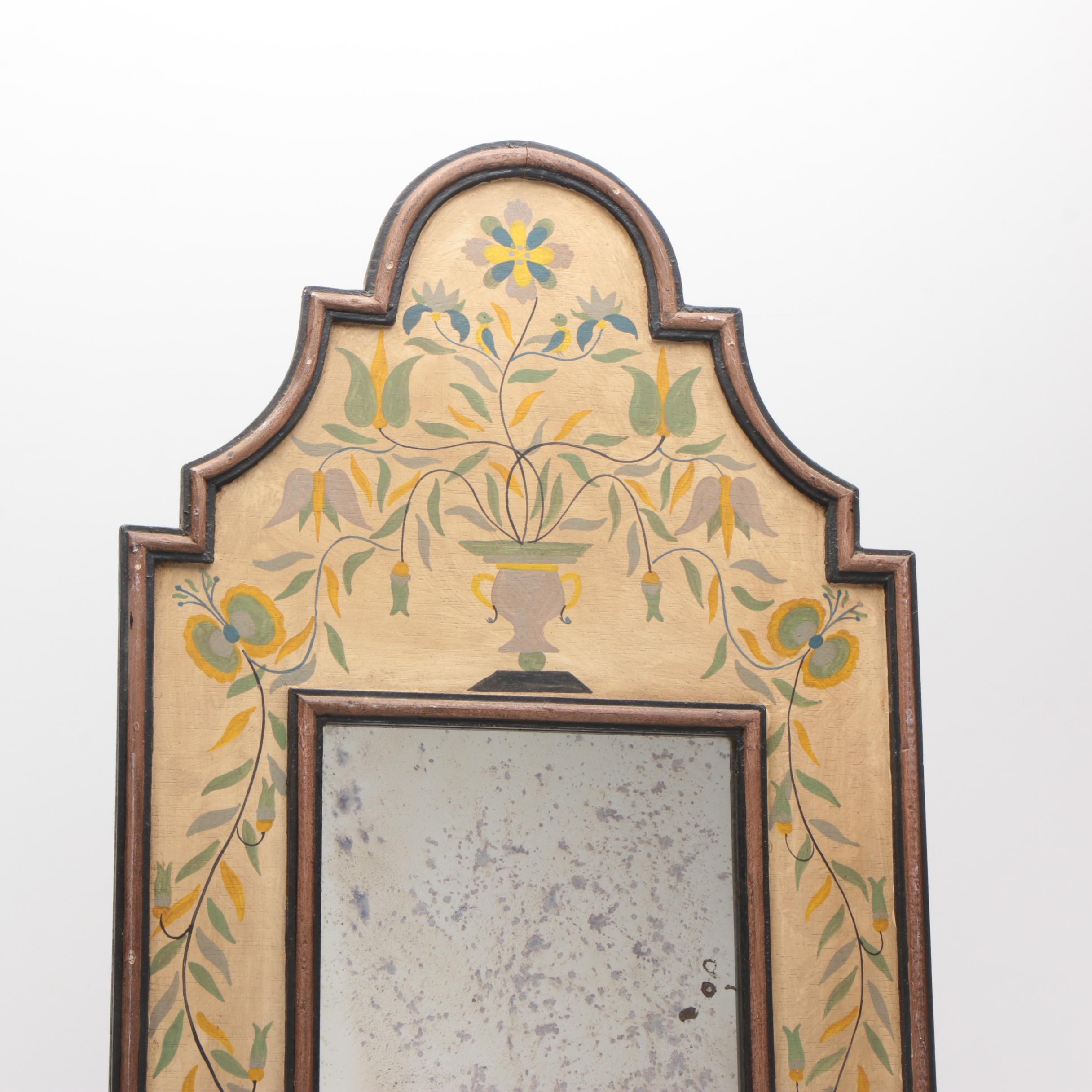 Vintage Chapman Hand Painted Wooden Wall Mirror