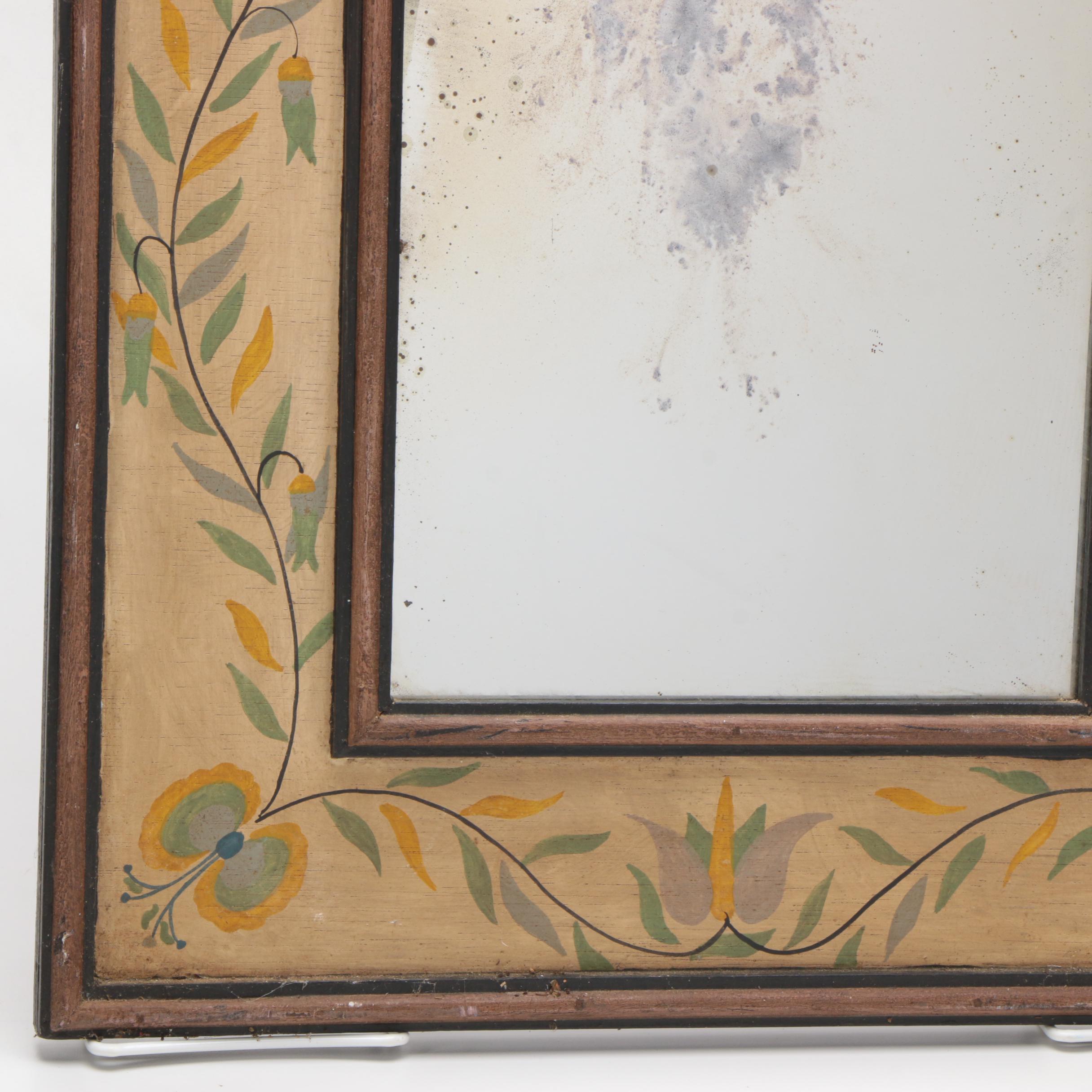 Vintage Chapman Hand Painted Wooden Wall Mirror