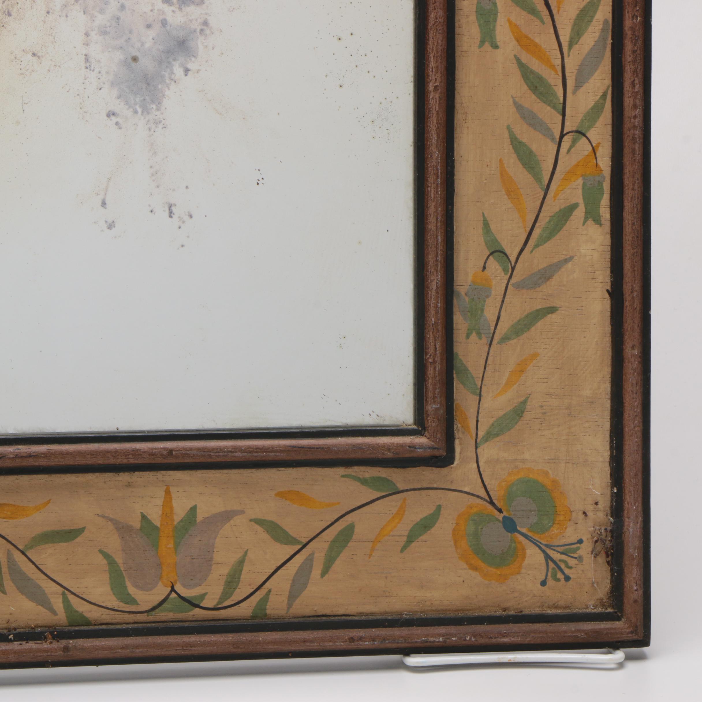 Vintage Chapman Hand Painted Wooden Wall Mirror