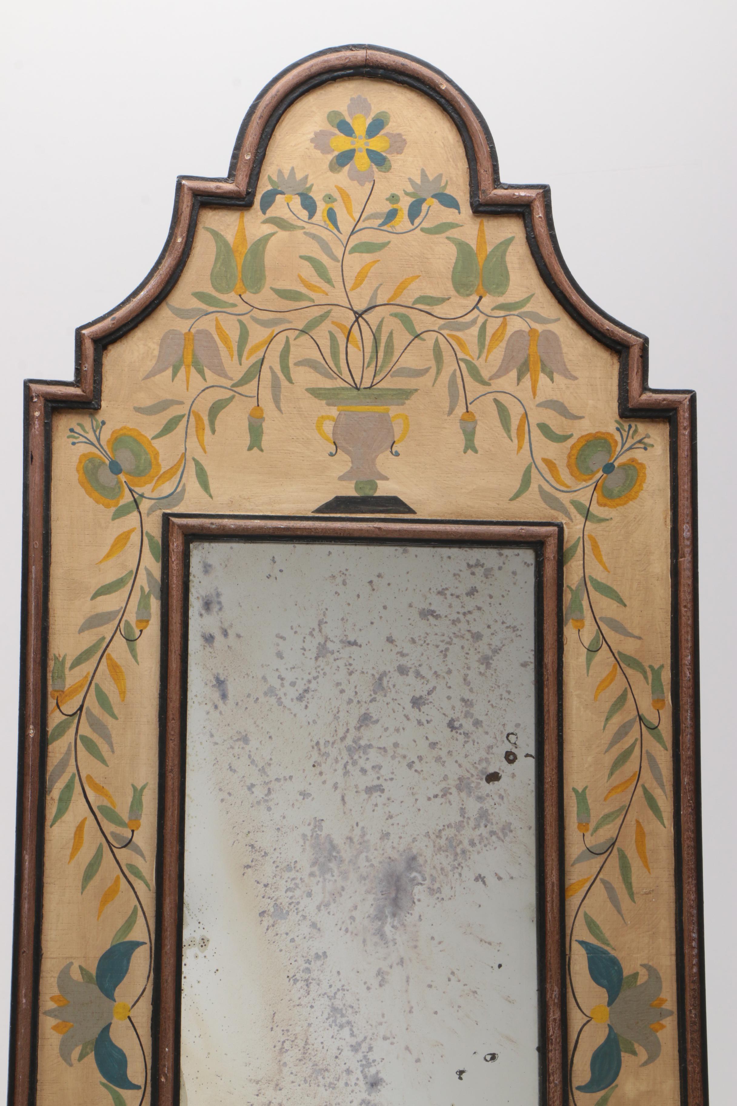 Vintage Chapman Hand Painted Wooden Wall Mirror