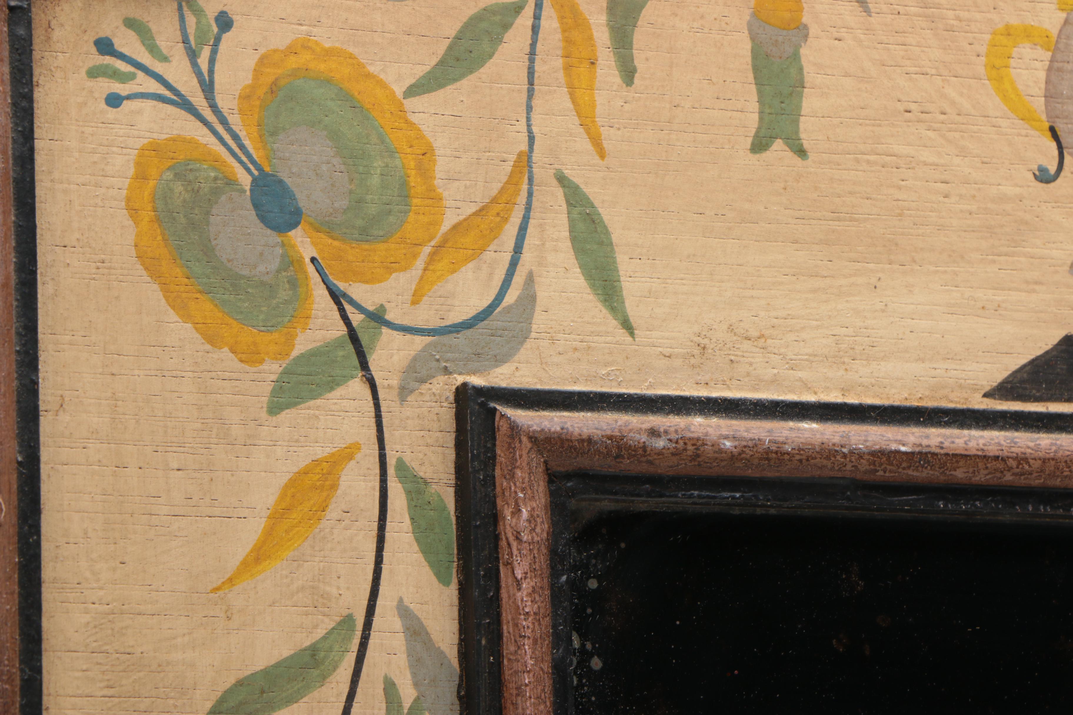 Vintage Chapman Hand Painted Wooden Wall Mirror