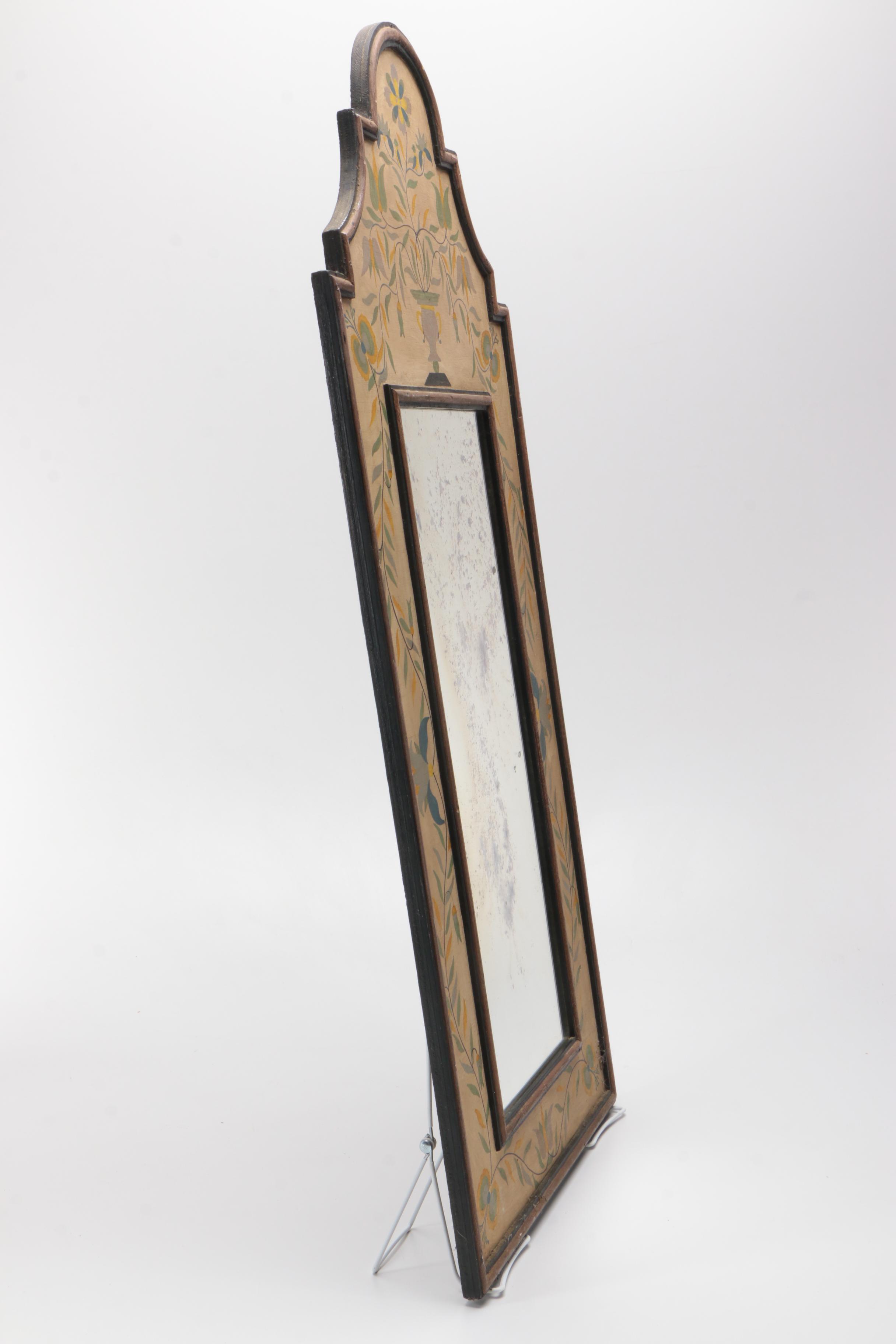 Vintage Chapman Hand Painted Wooden Wall Mirror