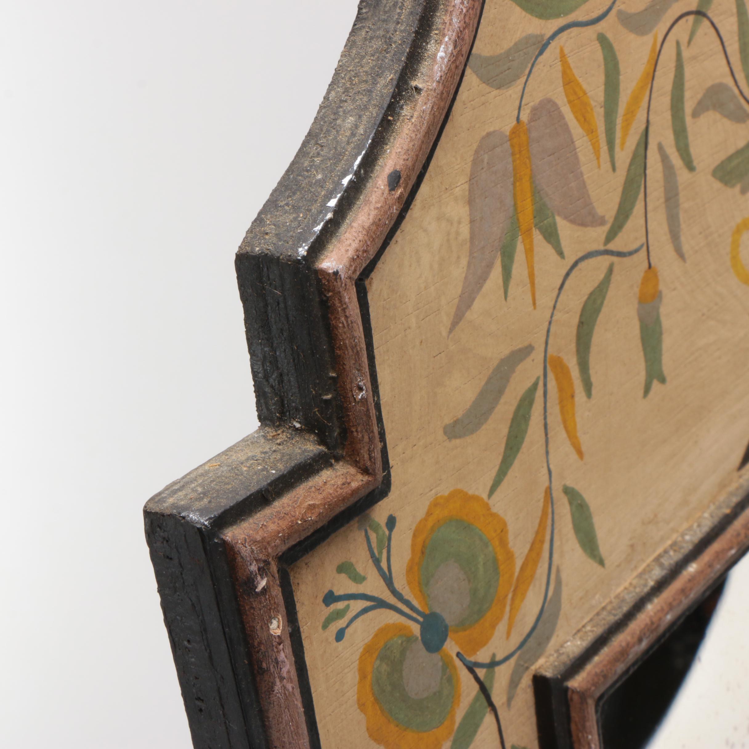 Vintage Chapman Hand Painted Wooden Wall Mirror