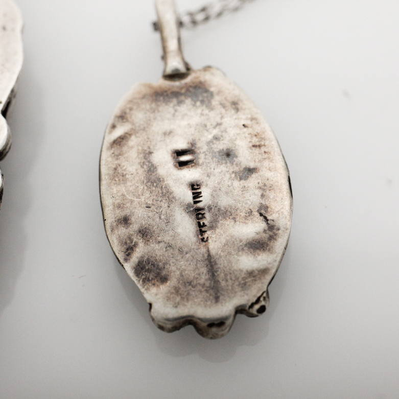 Navajo Sterling Silver Turquoise Pendants by James Boyd, Clyde Begay, and Irma Ignacio