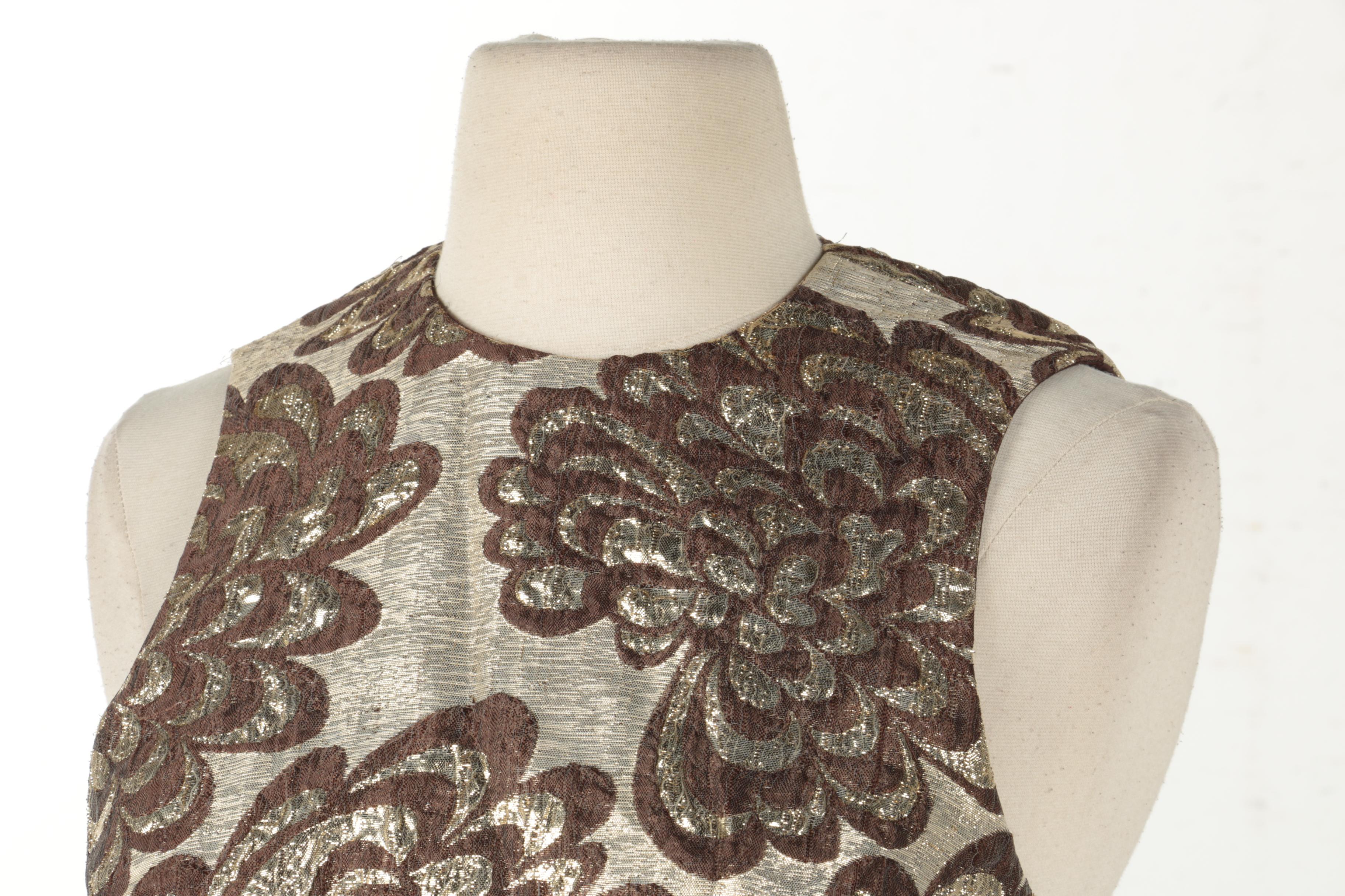 Vintage Brown and Gold Tone Cocktail Dress