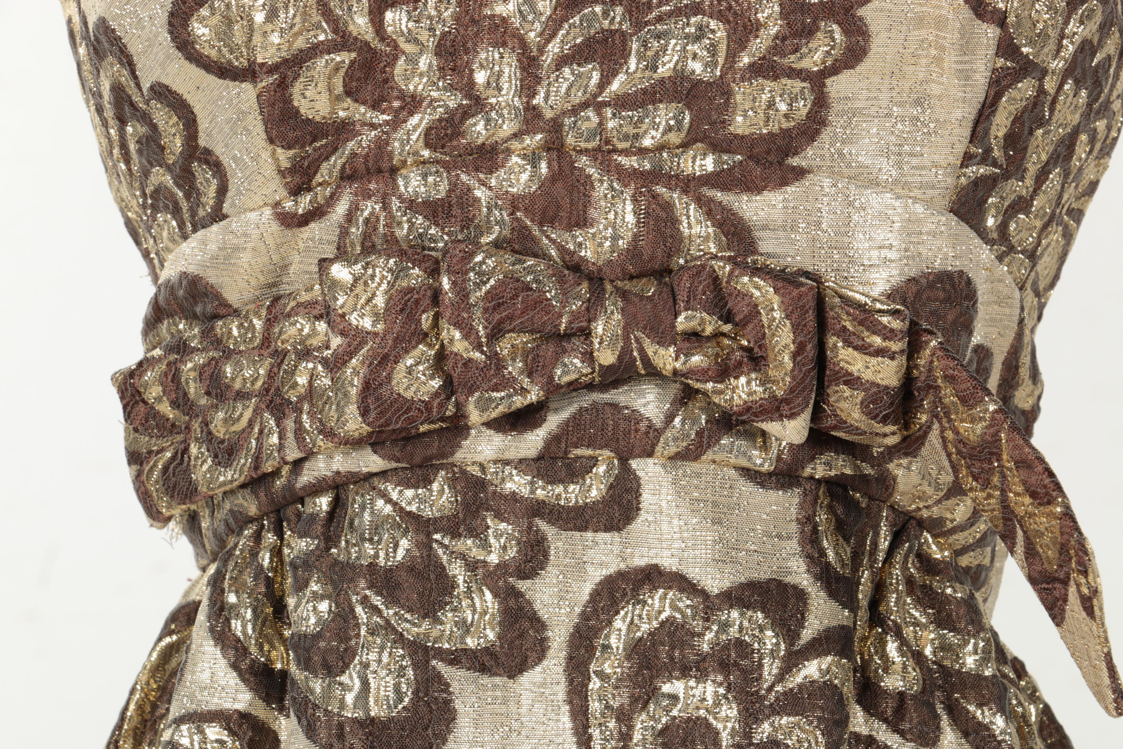 Vintage Brown and Gold Tone Cocktail Dress