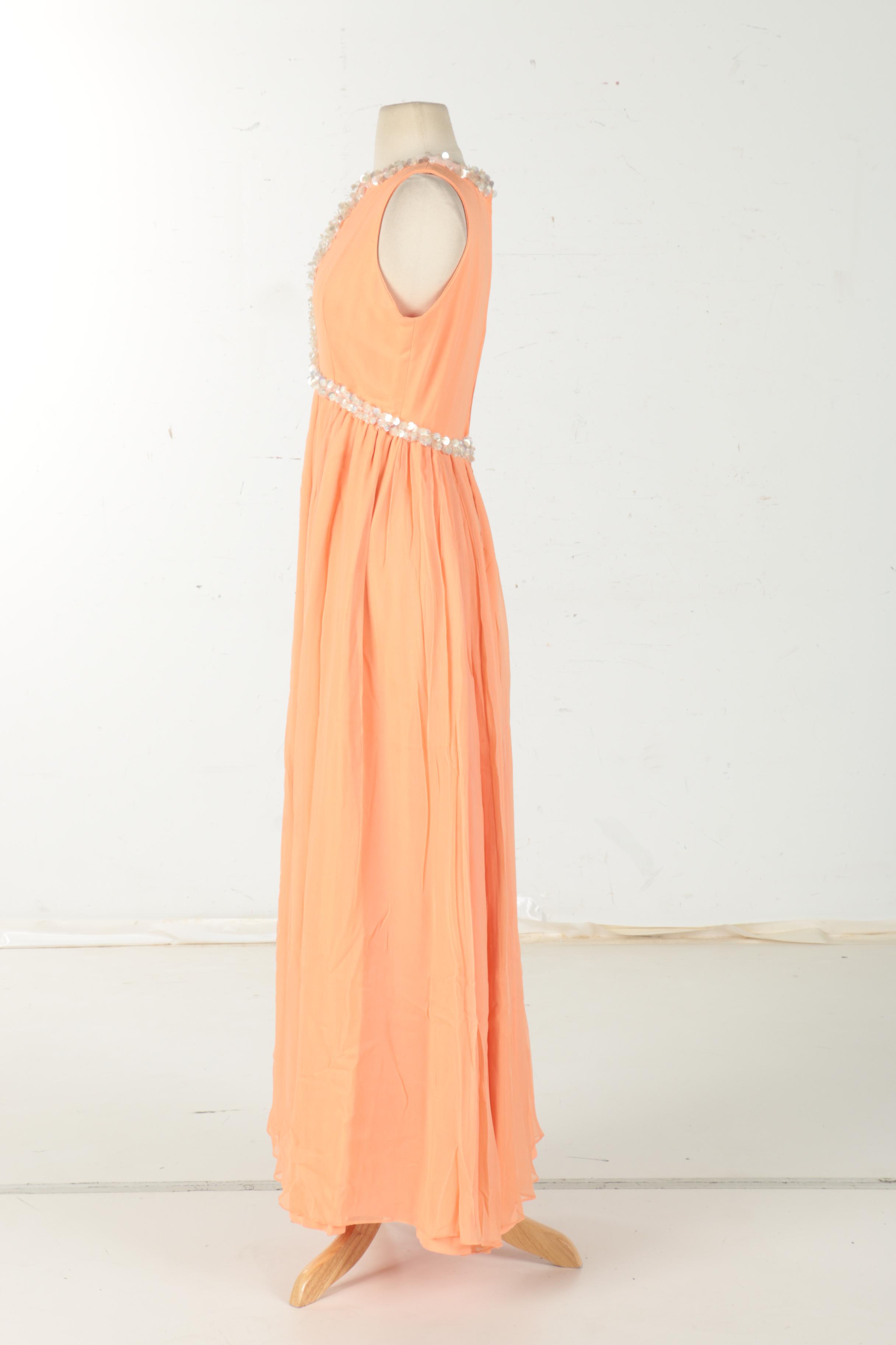 Circa 1960s Chiffon Maxi Dress