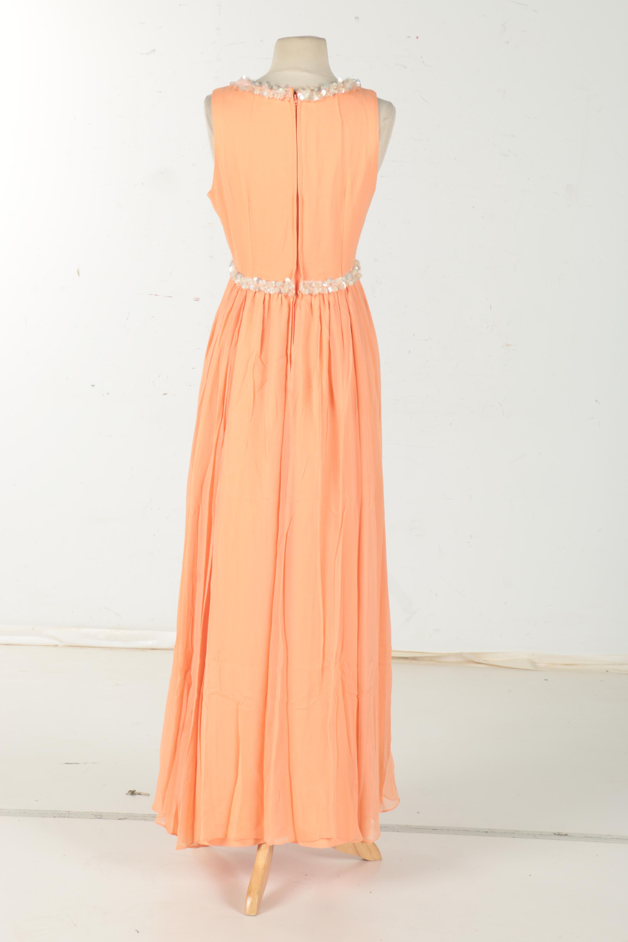 Circa 1960s Chiffon Maxi Dress