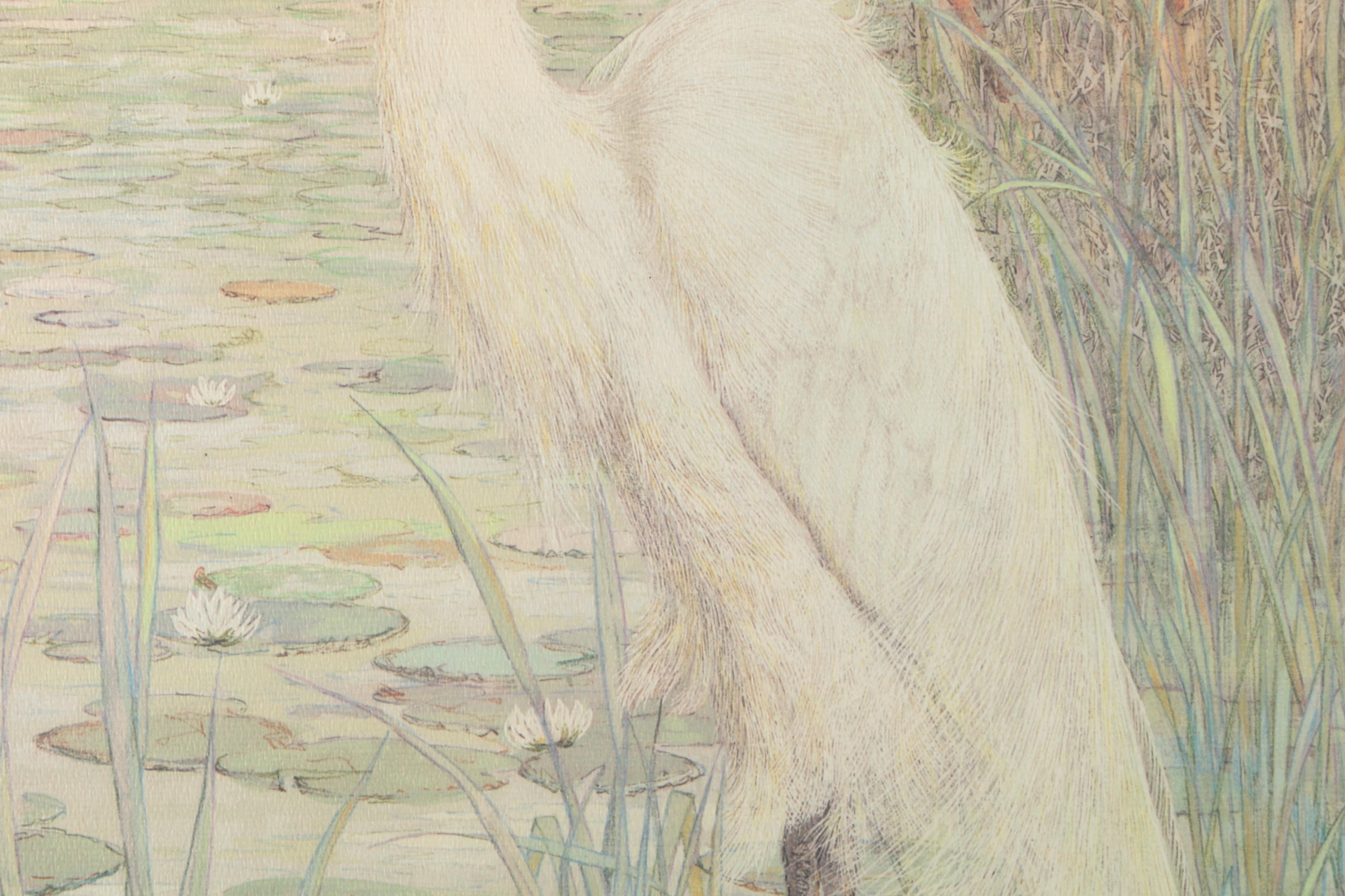 Diane Christopher Offset Lithograph "Great White Heron"