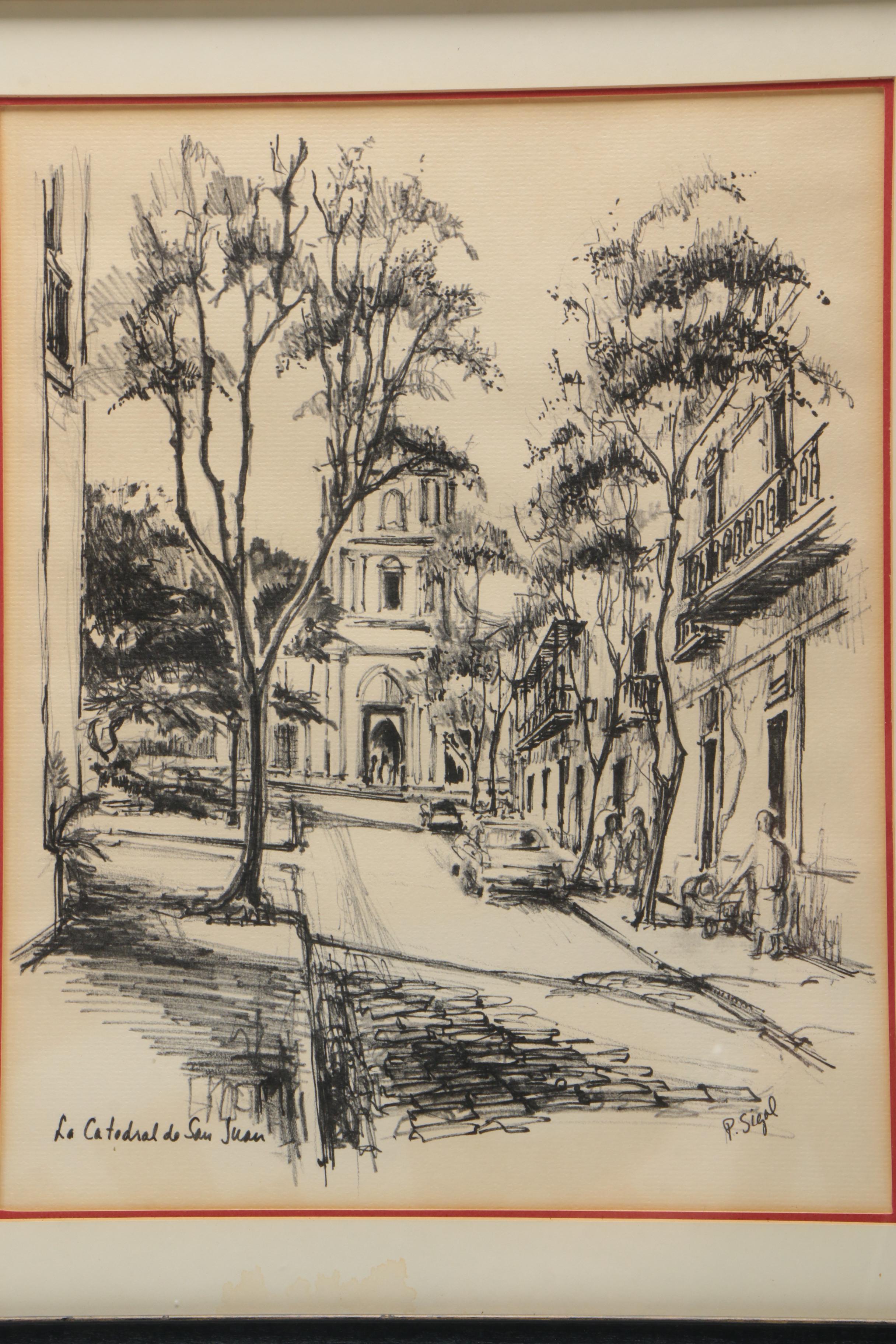 Offset Lithograph After P. Sigal's "La Catedral de San Juan"