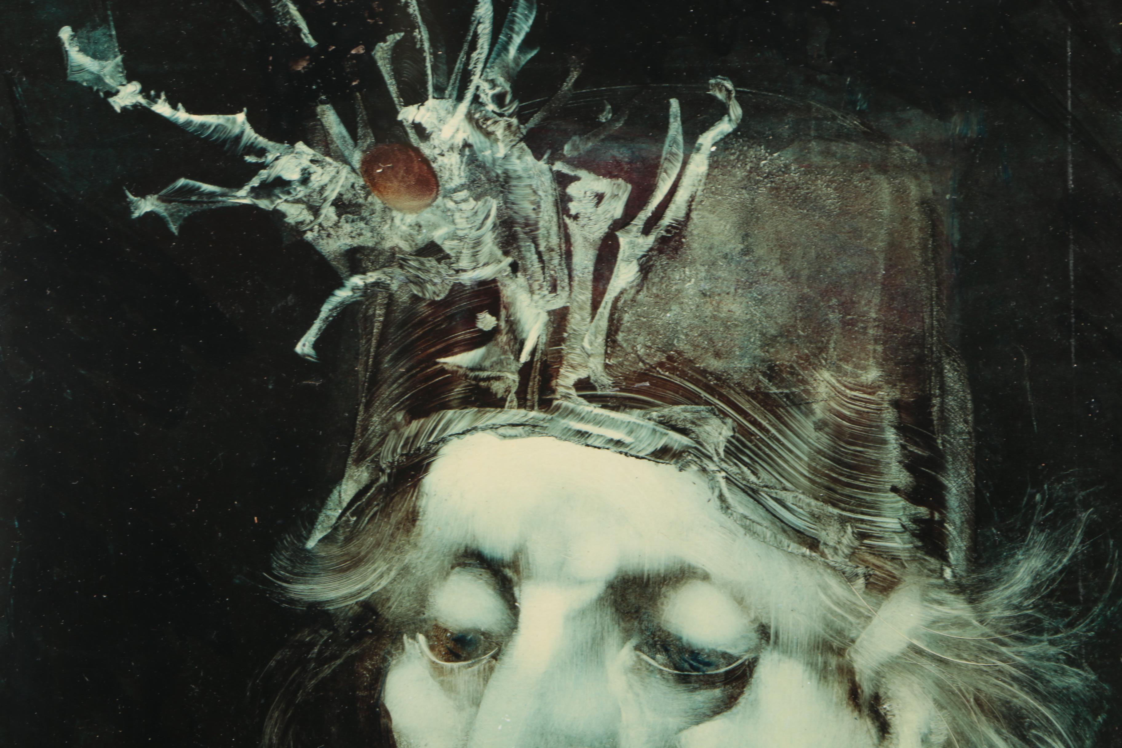 Mixed Media Painting on Paper of Portrait Attributed to Endre Szasz