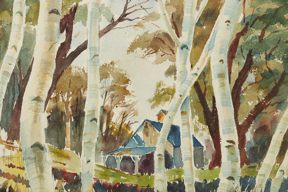 Floyd A. Johnson Watercolor Painting on Paper of Rural Landscape