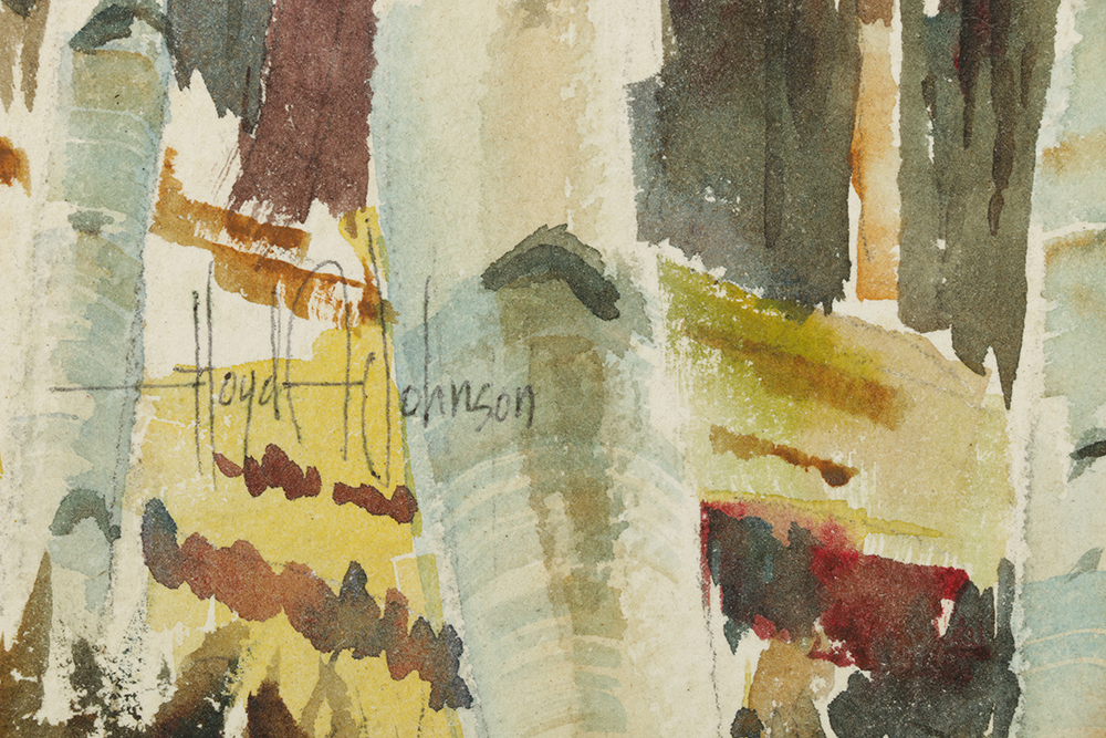 Floyd A. Johnson Watercolor Painting on Paper of Rural Landscape