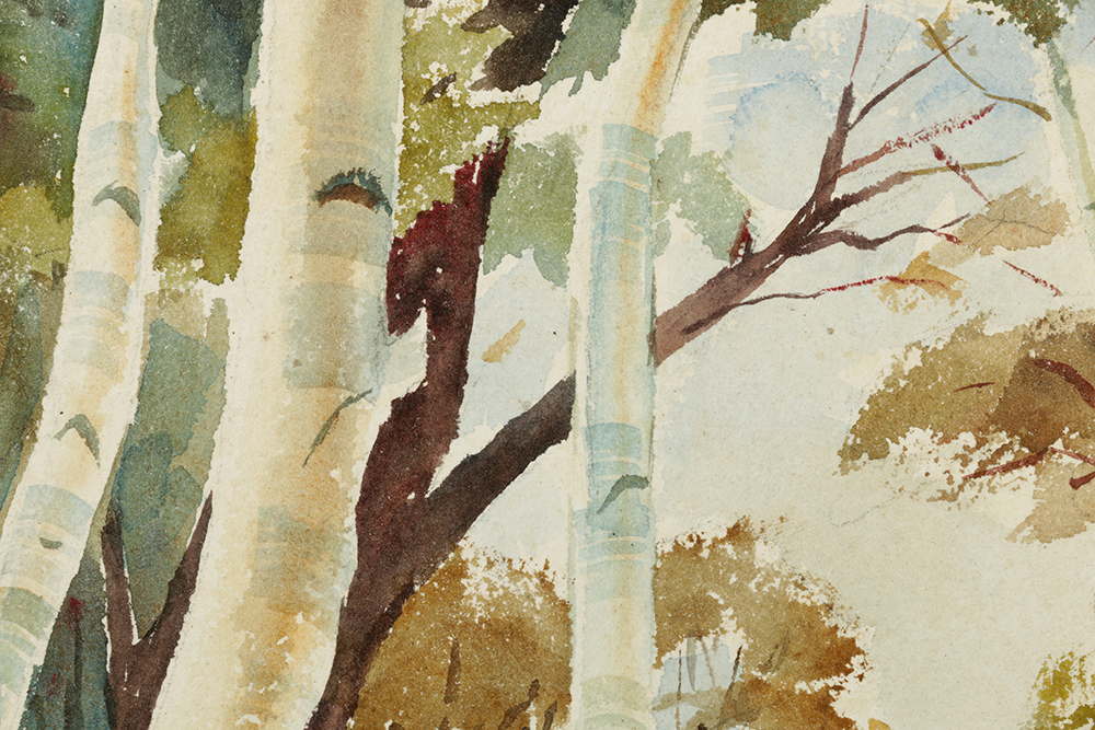 Floyd A. Johnson Watercolor Painting on Paper of Rural Landscape