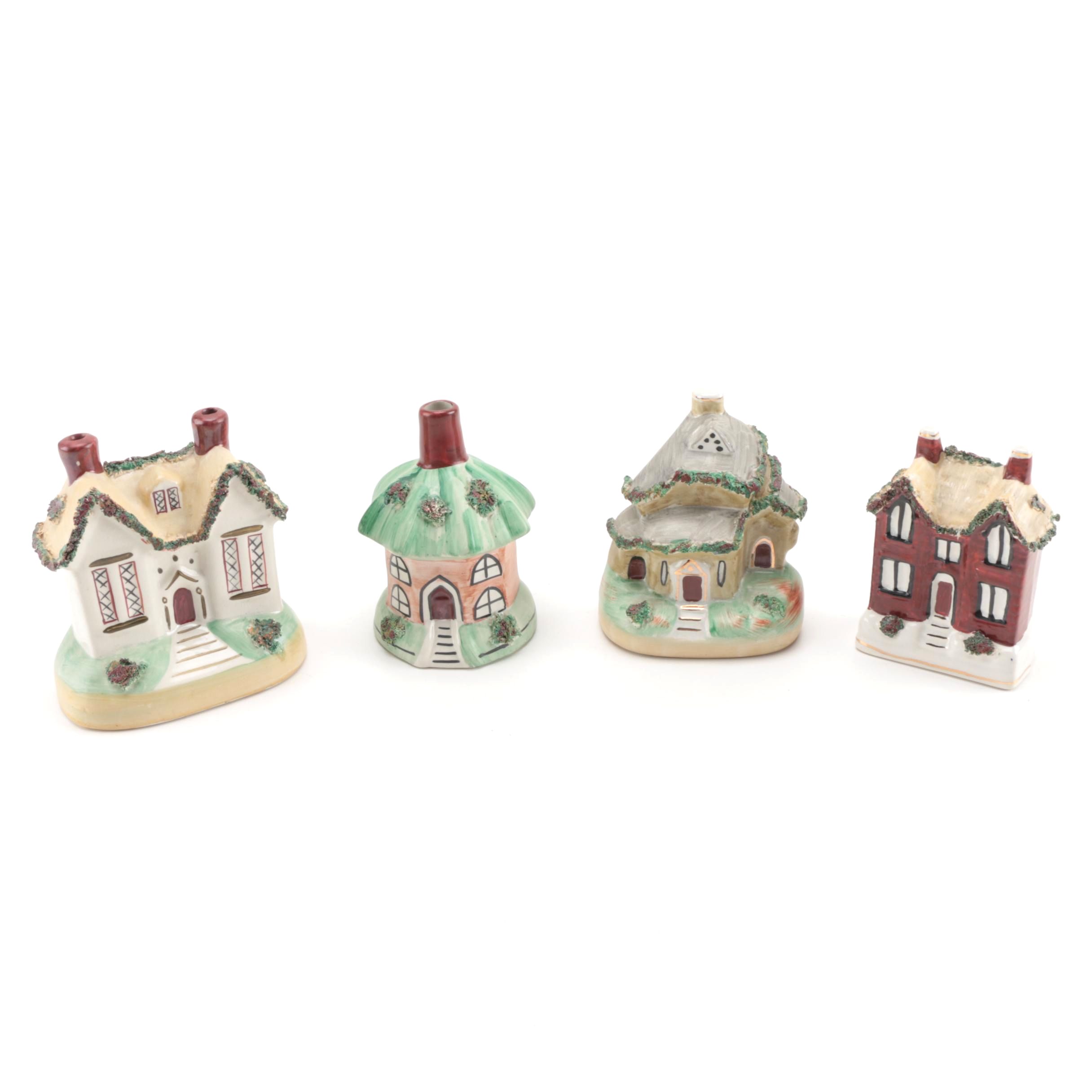 Collection of Ceramic House Figurines