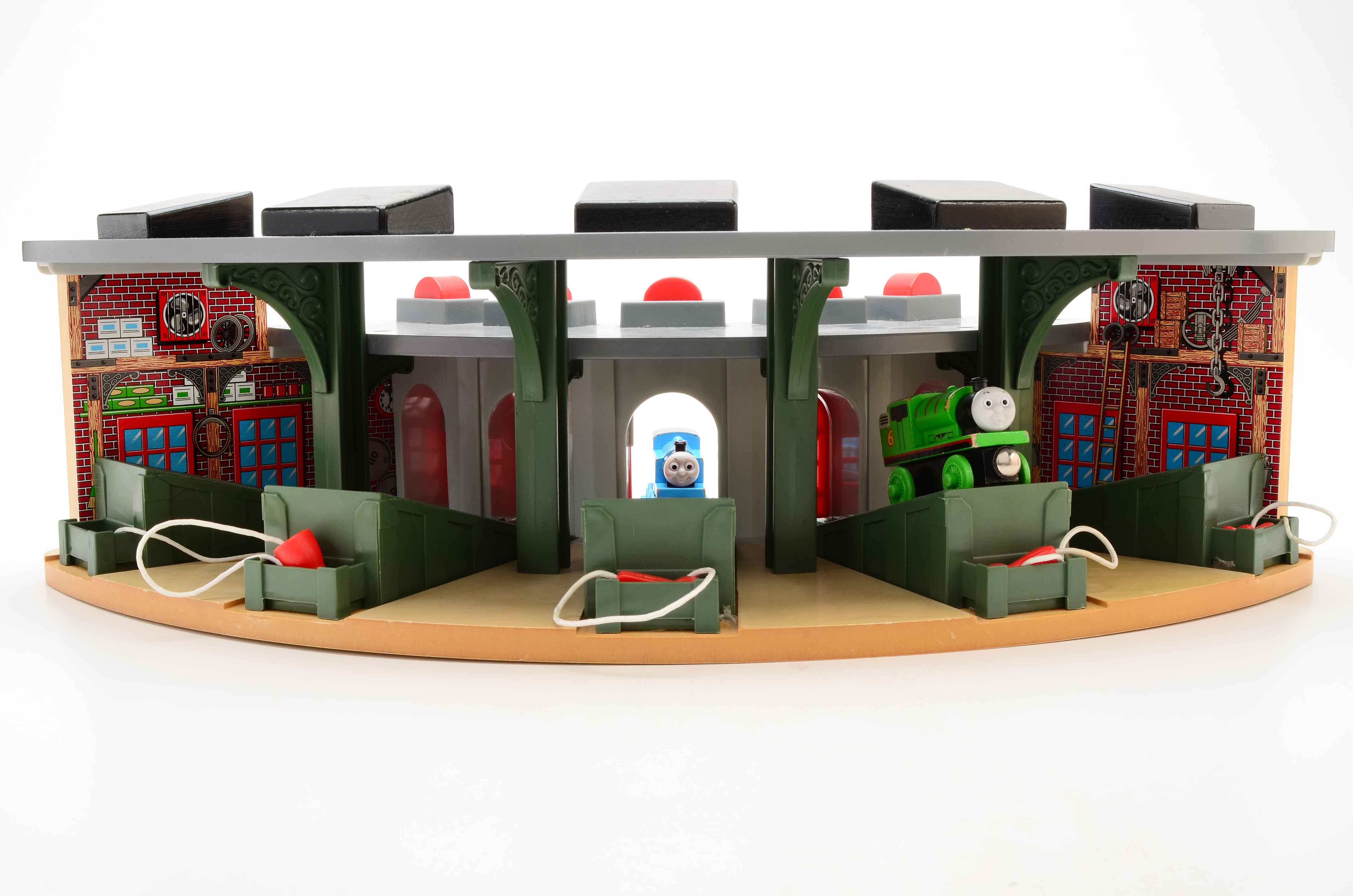 "Thomas the Train" Wooden Roundhouse and Accessories