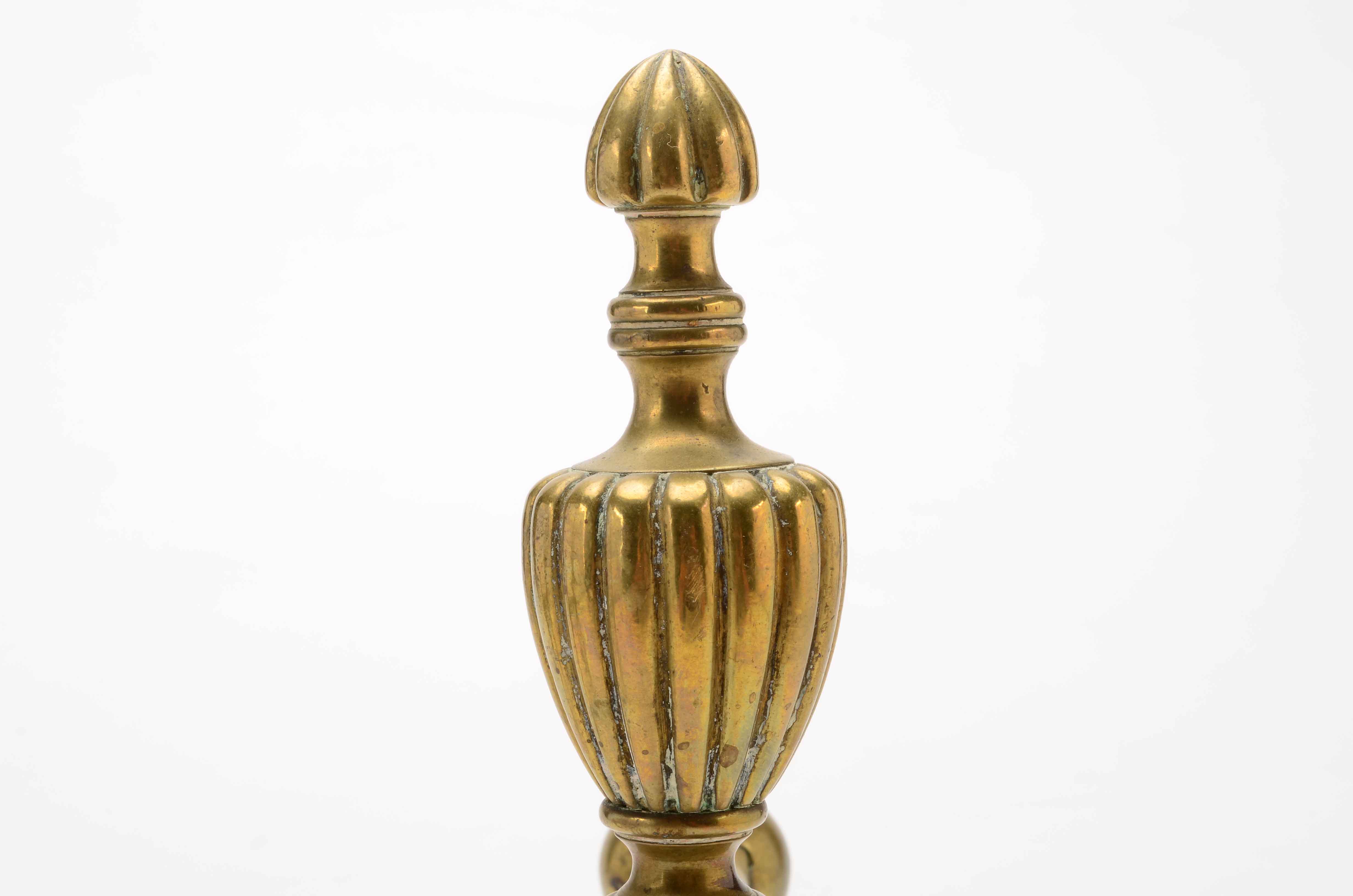 Set of Small Brass Andirons