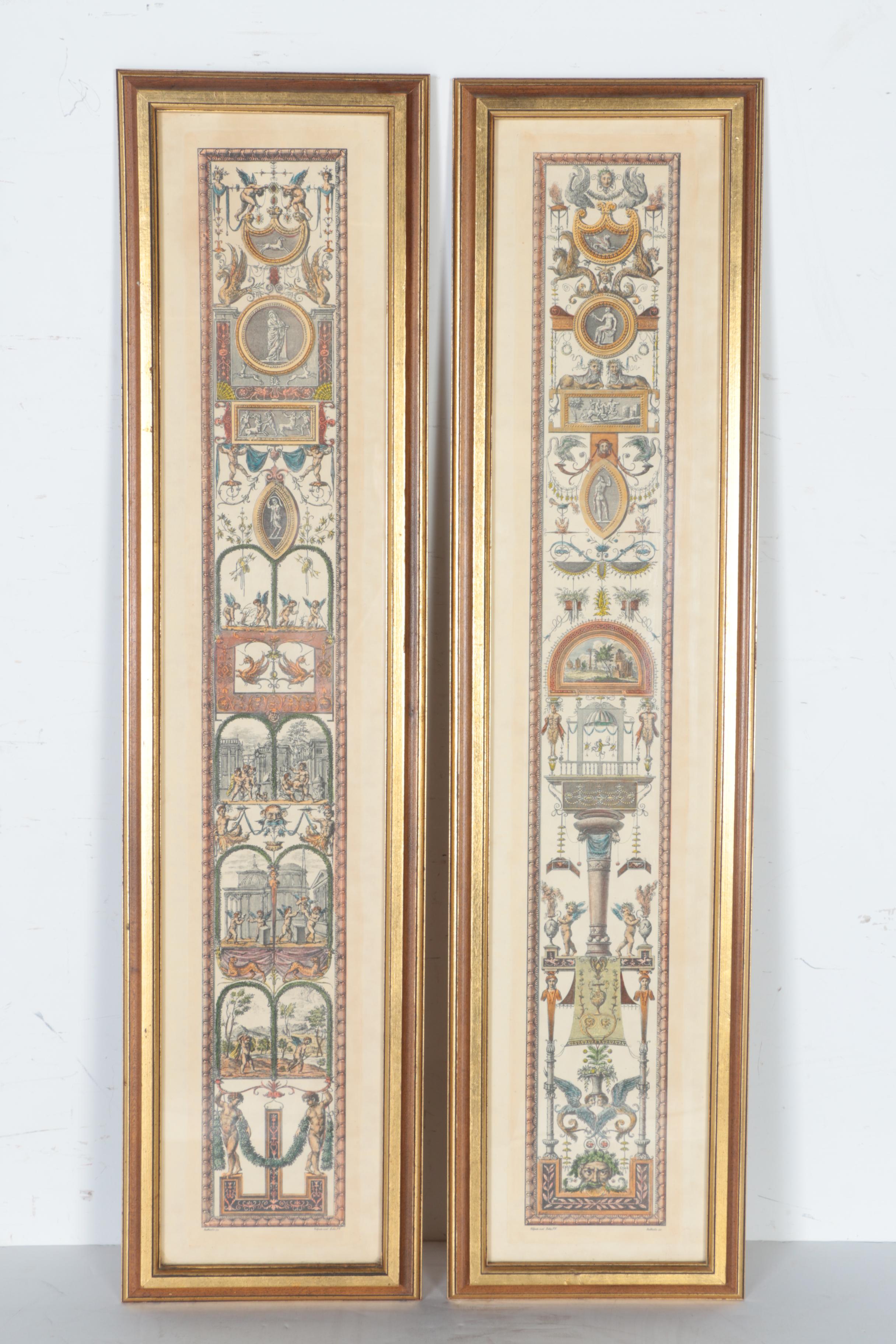 Hand-Tinted Lithographs After Raphael Loggia Frescoes