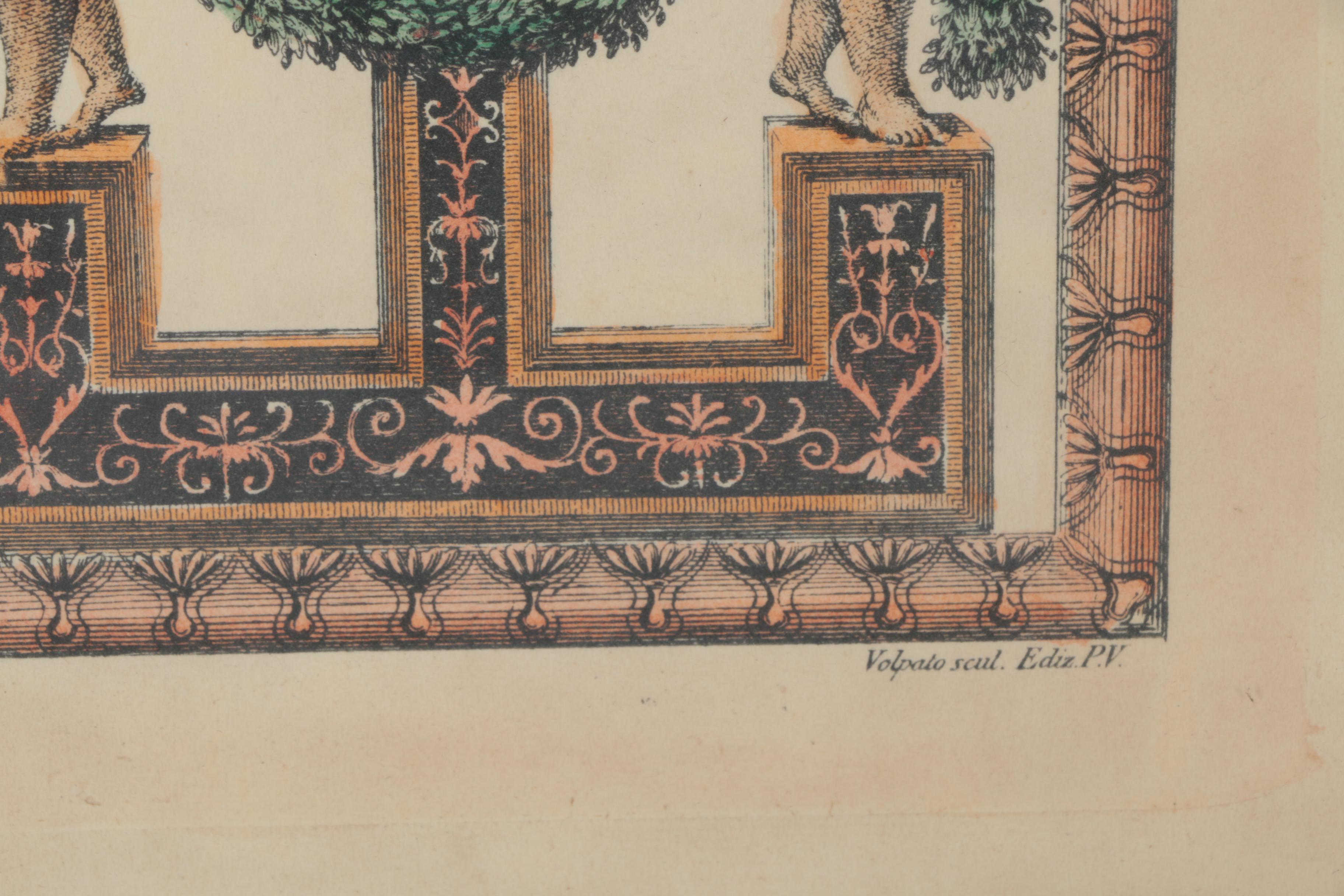 Hand-Tinted Lithographs After Raphael Loggia Frescoes