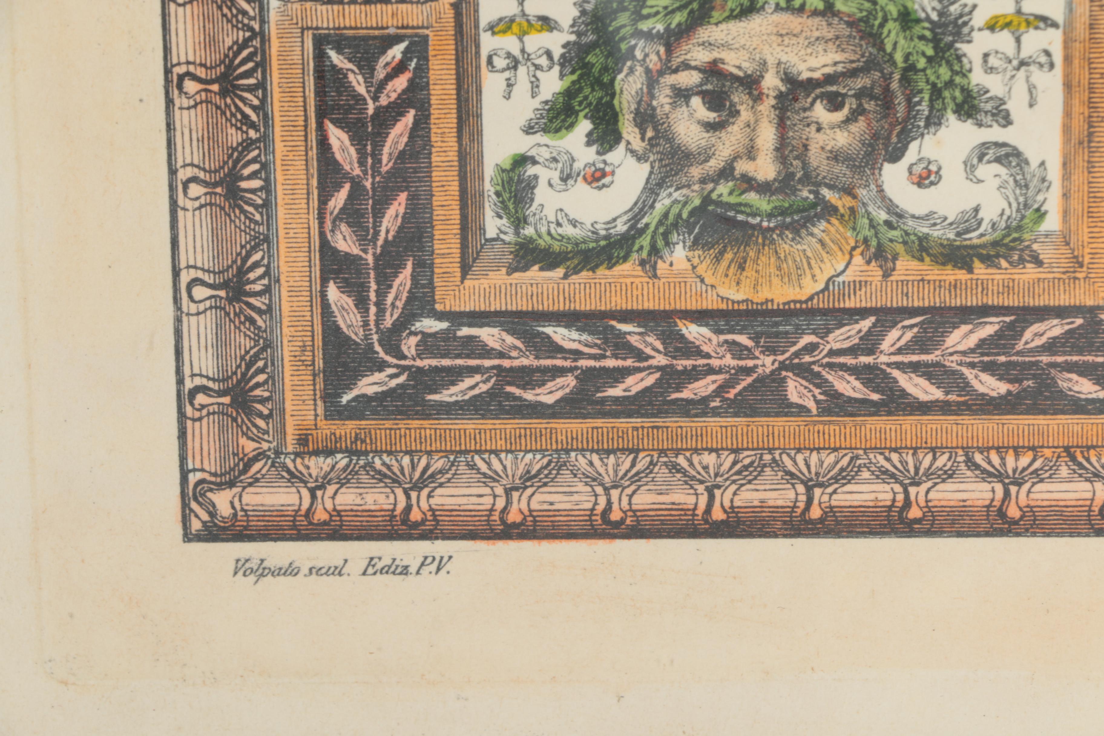 Hand-Tinted Lithographs After Raphael Loggia Frescoes